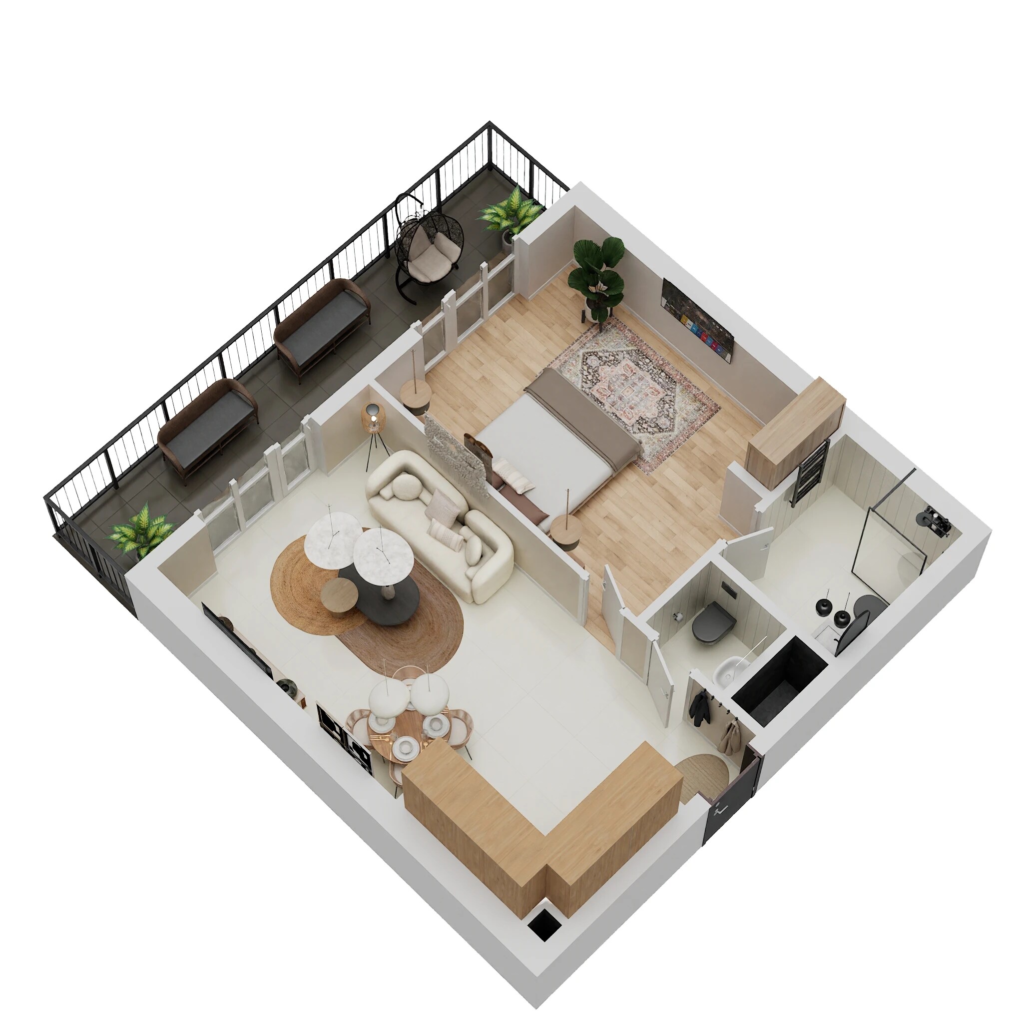 1 Bed 714 Sq. Ft. Apartment