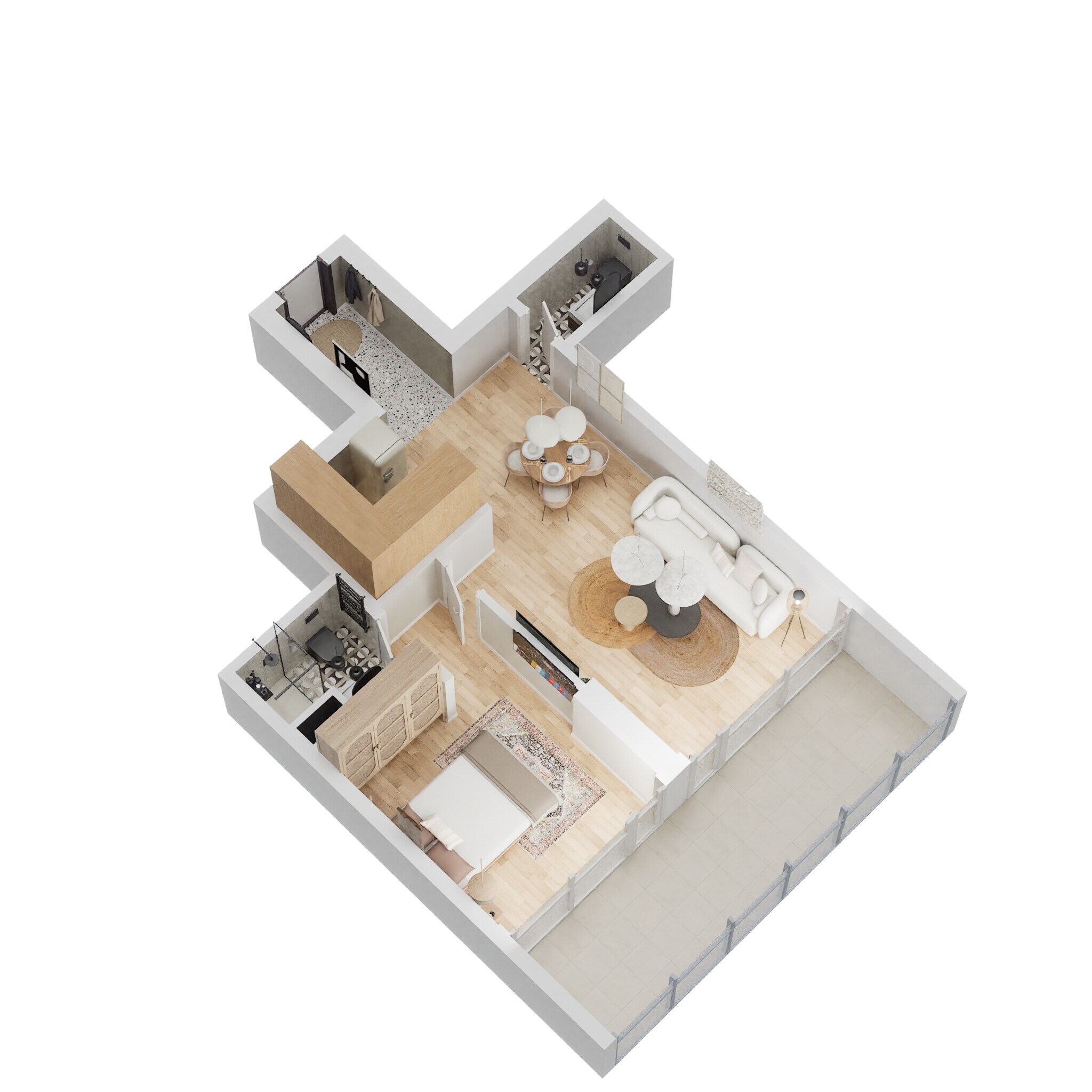 1 Bed 916 Sq. Ft. Apartment