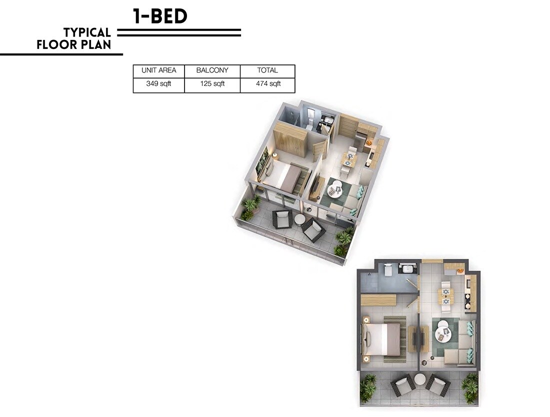 1 Bed 474 Sq. Ft. Apartment