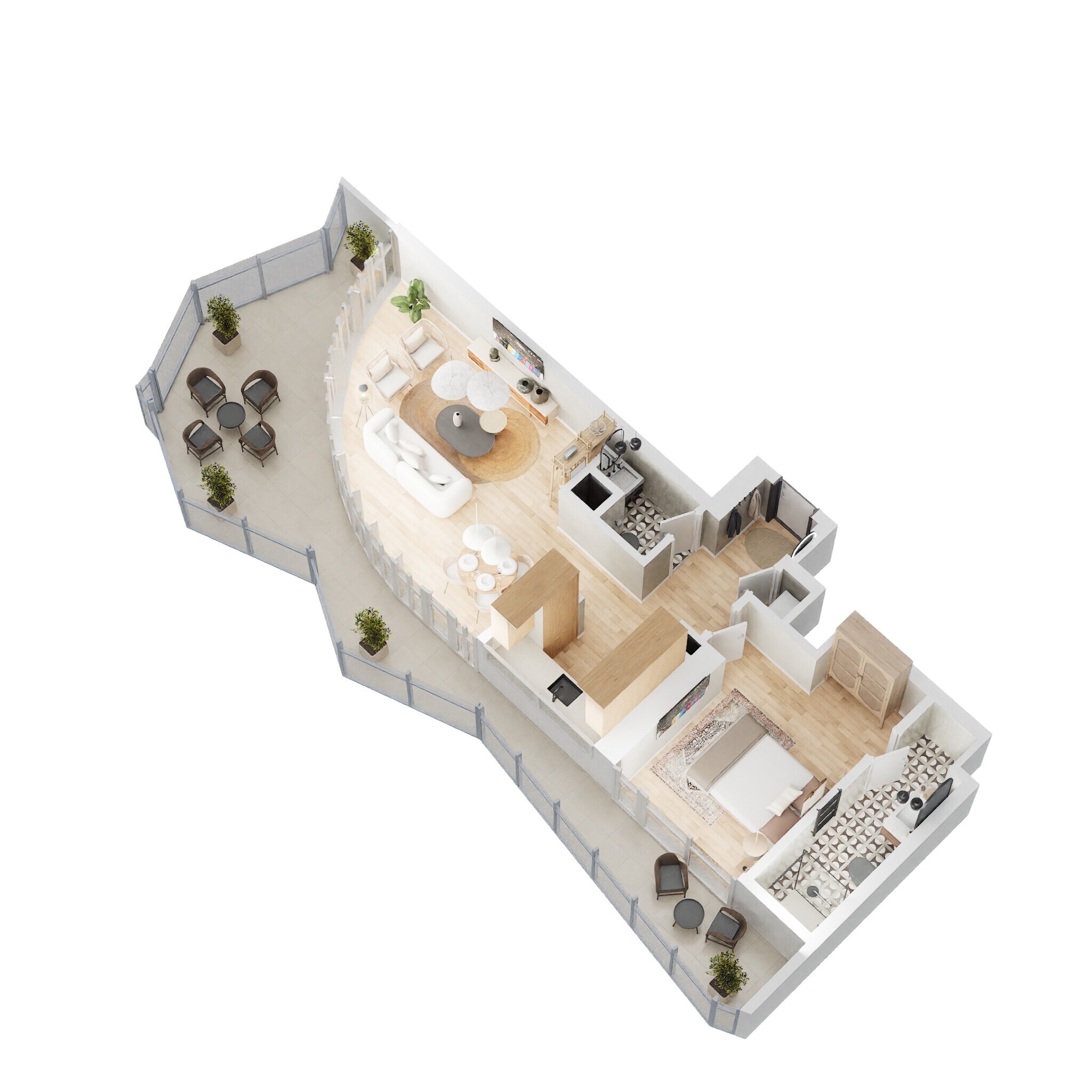 1 Bed 1073 Sq. Ft. Apartment