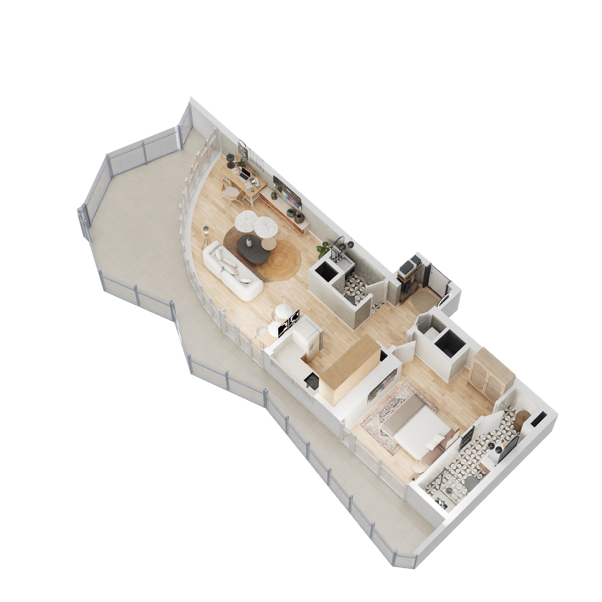 1 Bed 673 Sq. Ft. Apartment