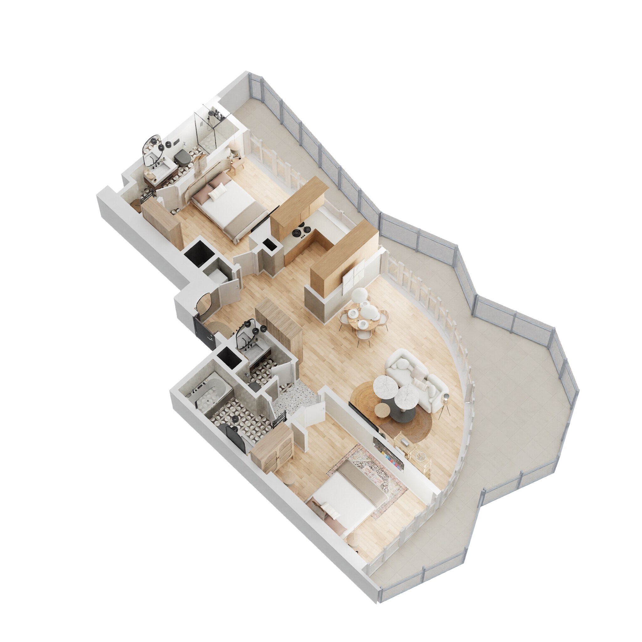 2 Beds 1387 Sq. Ft. Apartment