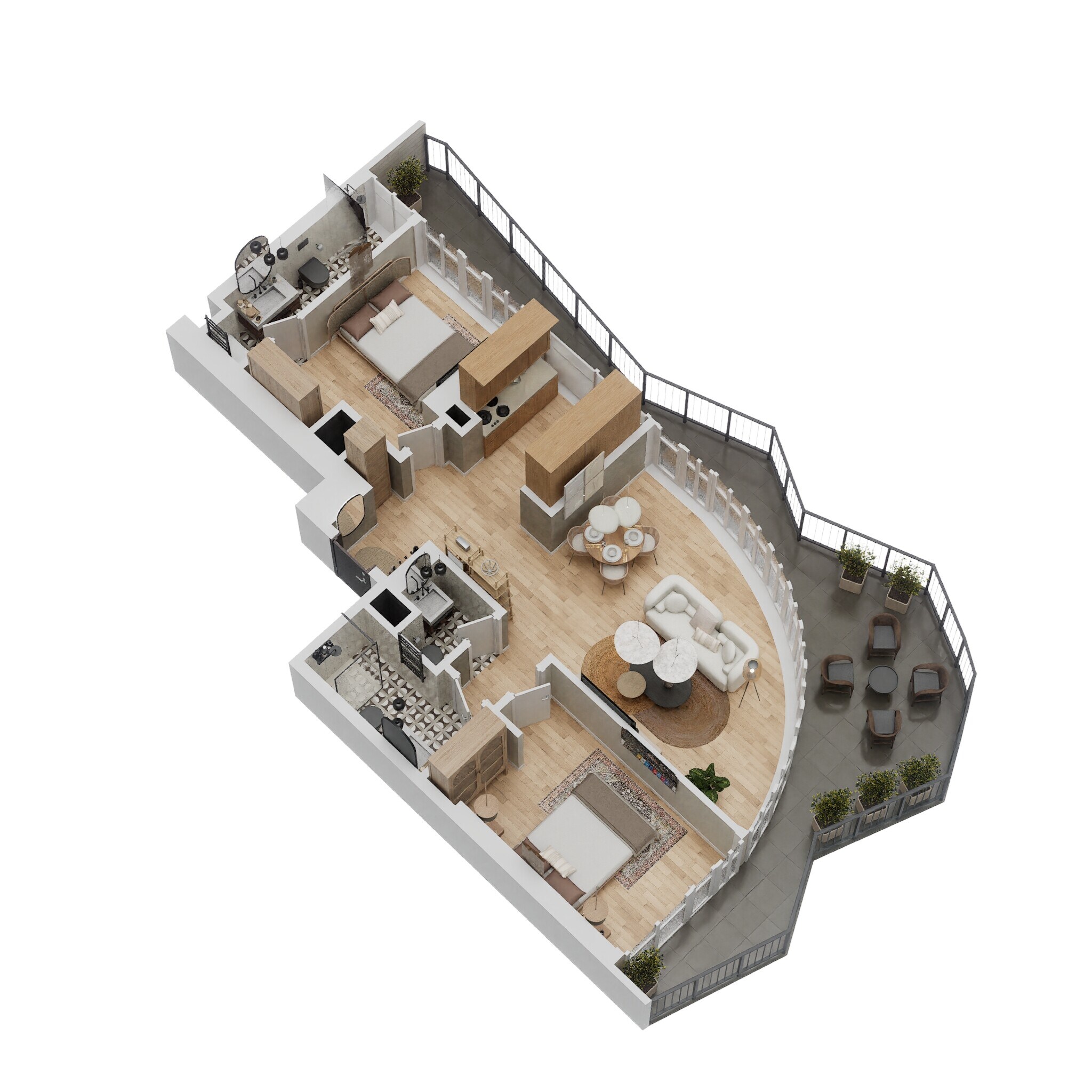 2 Beds 1469 Sq. Ft. Apartment