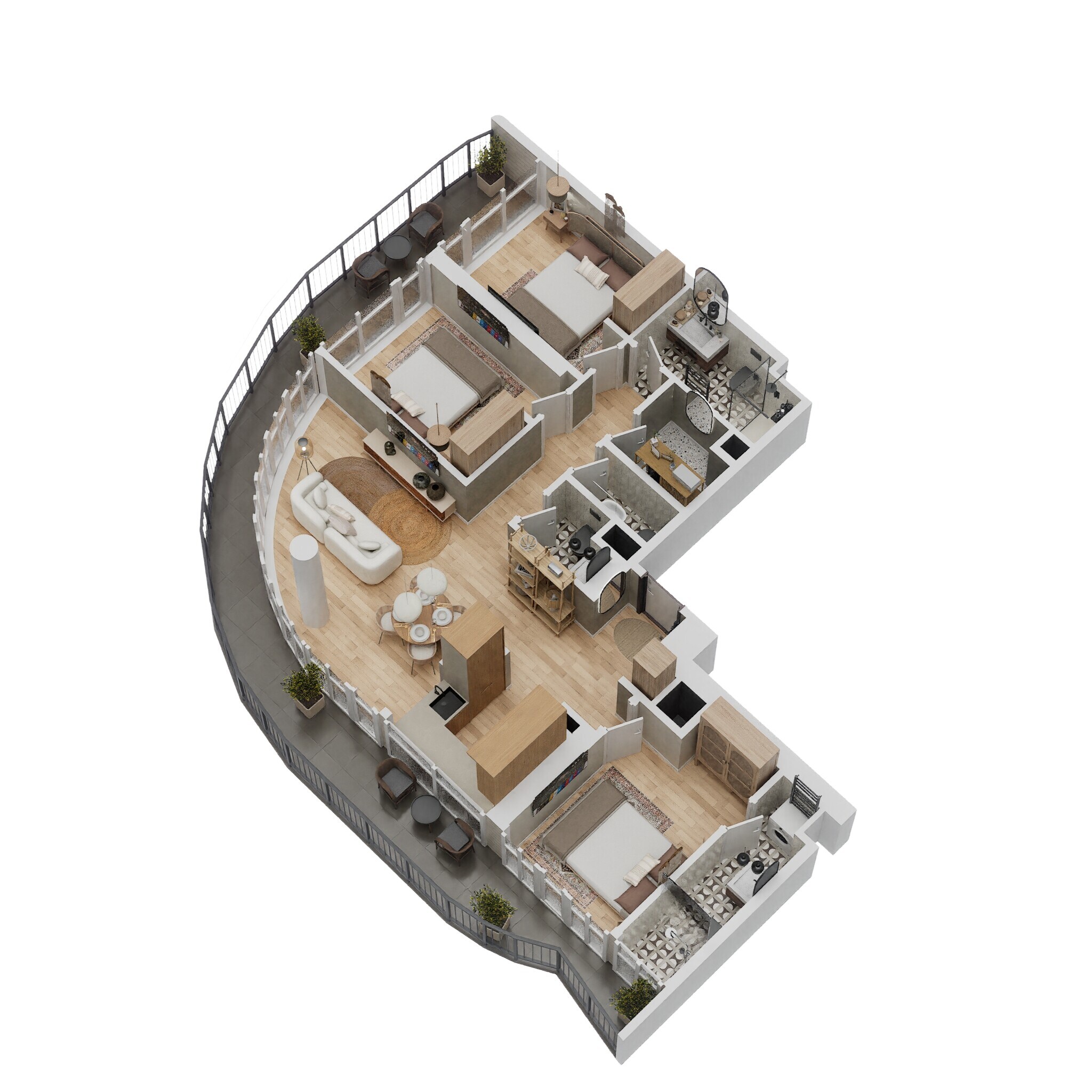 3 Beds 1785 Sq. Ft. Apartment