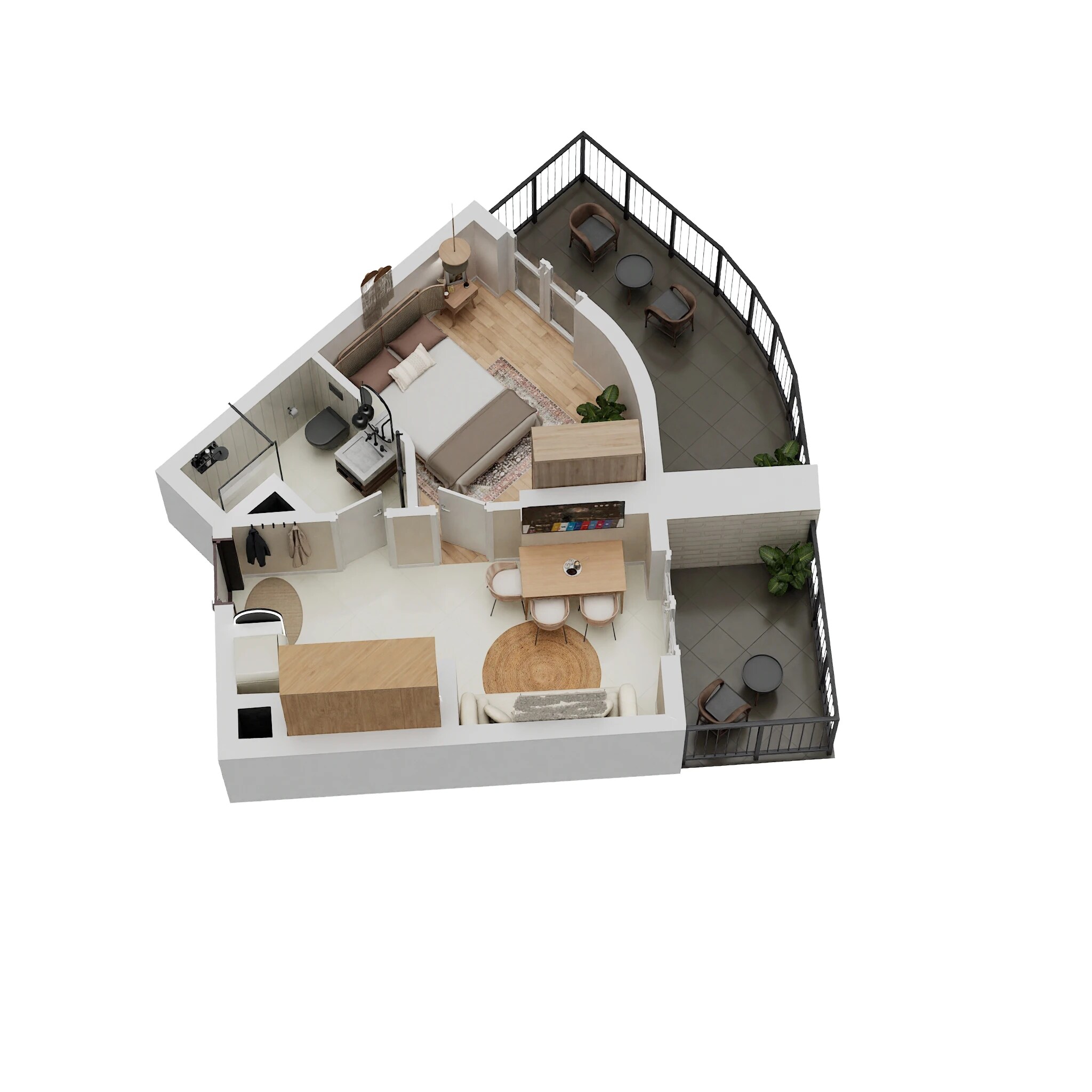 1 Bed 529 Sq. Ft. Apartment