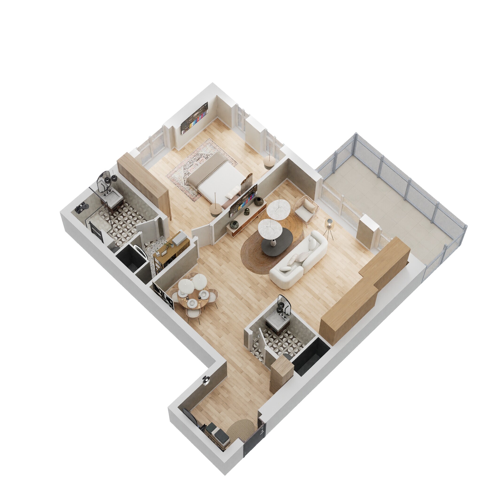 1 Bed 772 Sq. Ft. Apartment