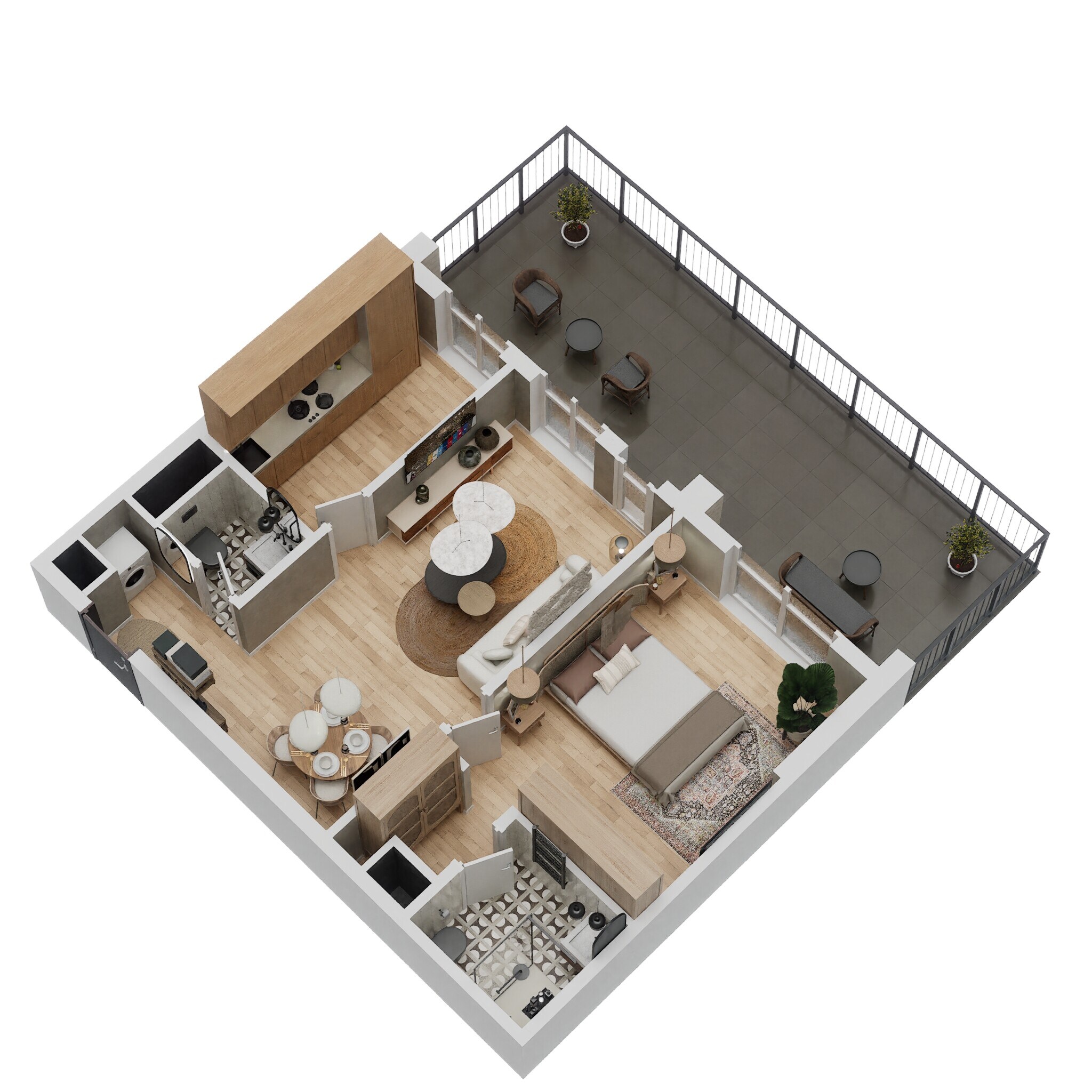 1 Bed 961 Sq. Ft. Apartment