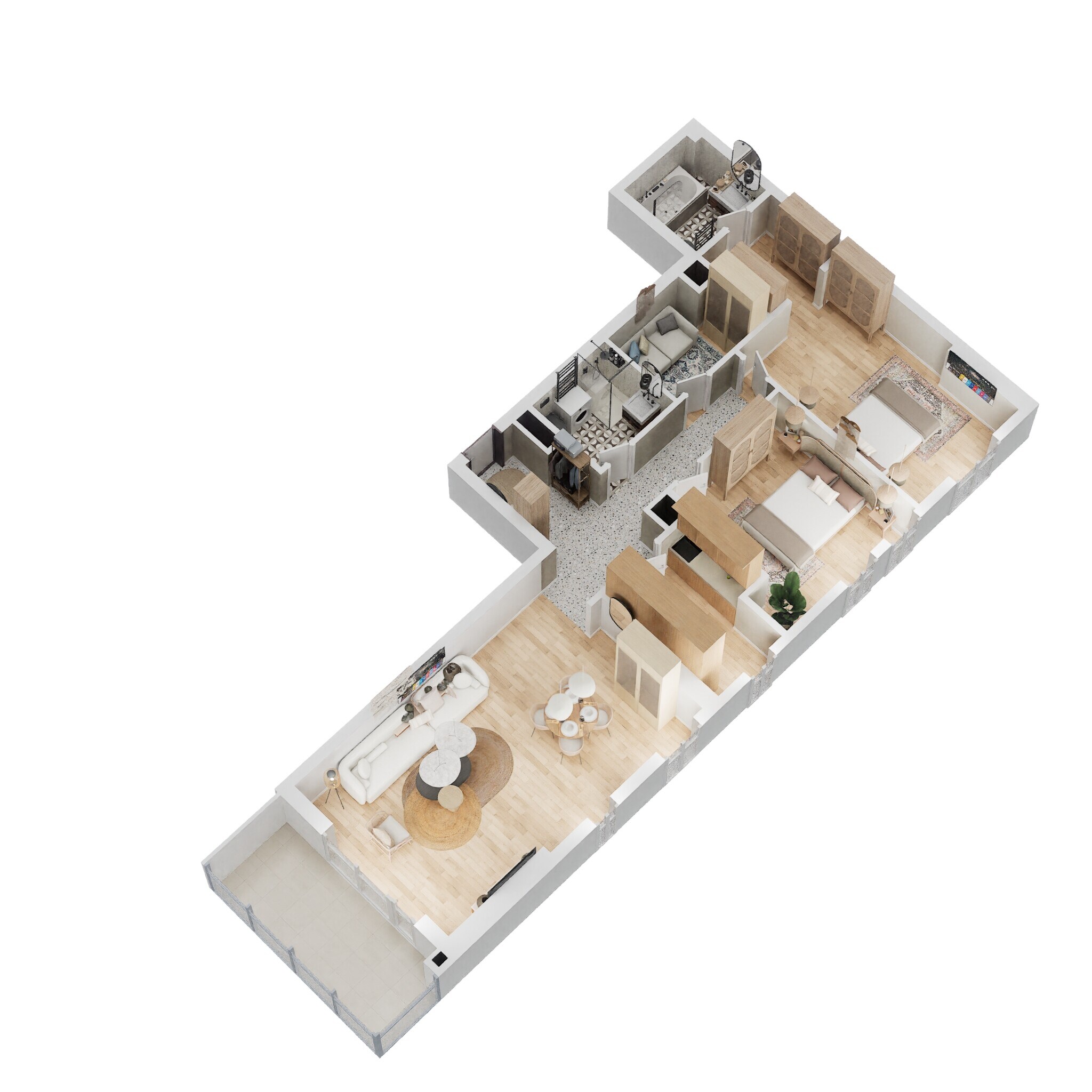 2 Beds 1138 Sq. Ft. Apartment