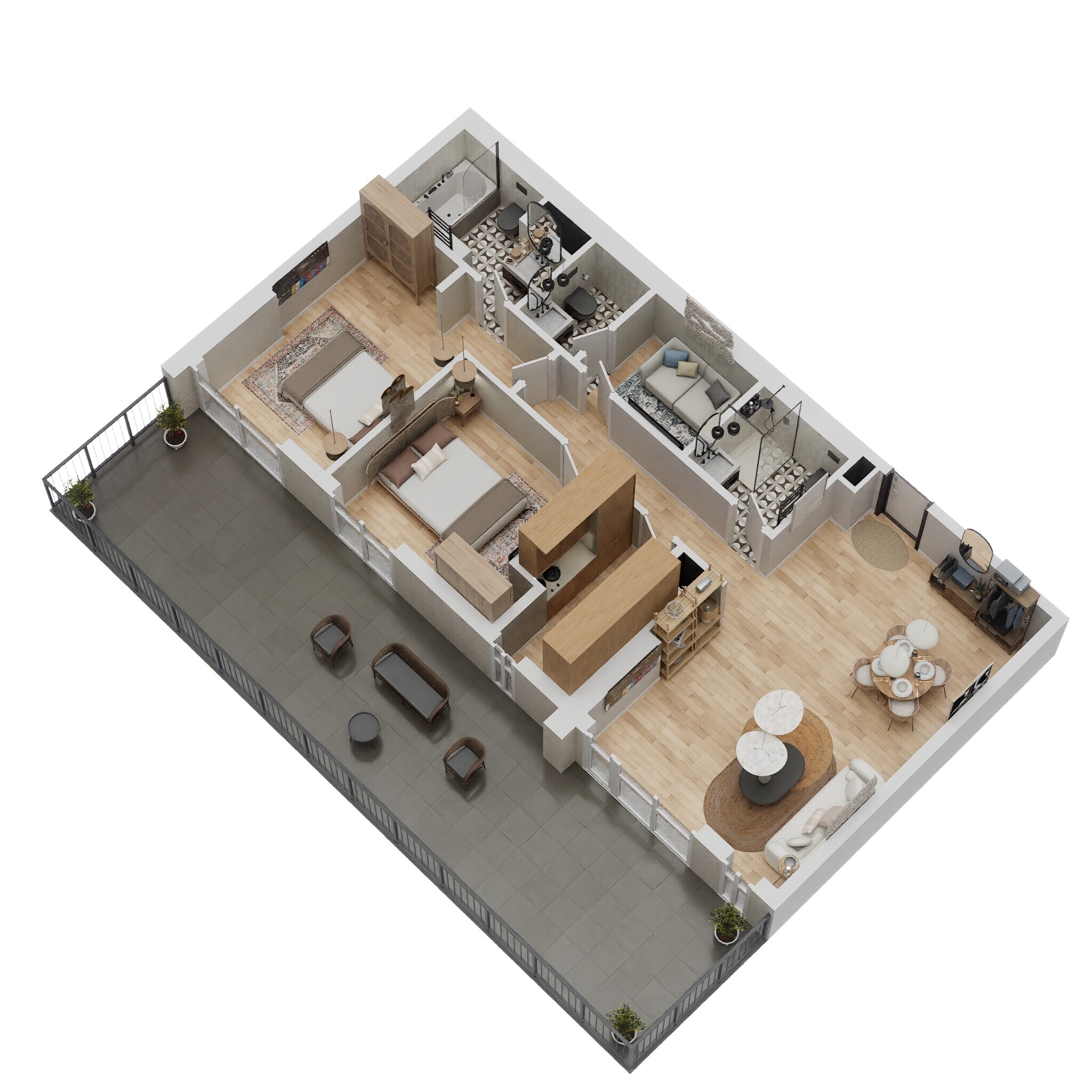 2 Beds 1470 Sq. Ft. Apartment