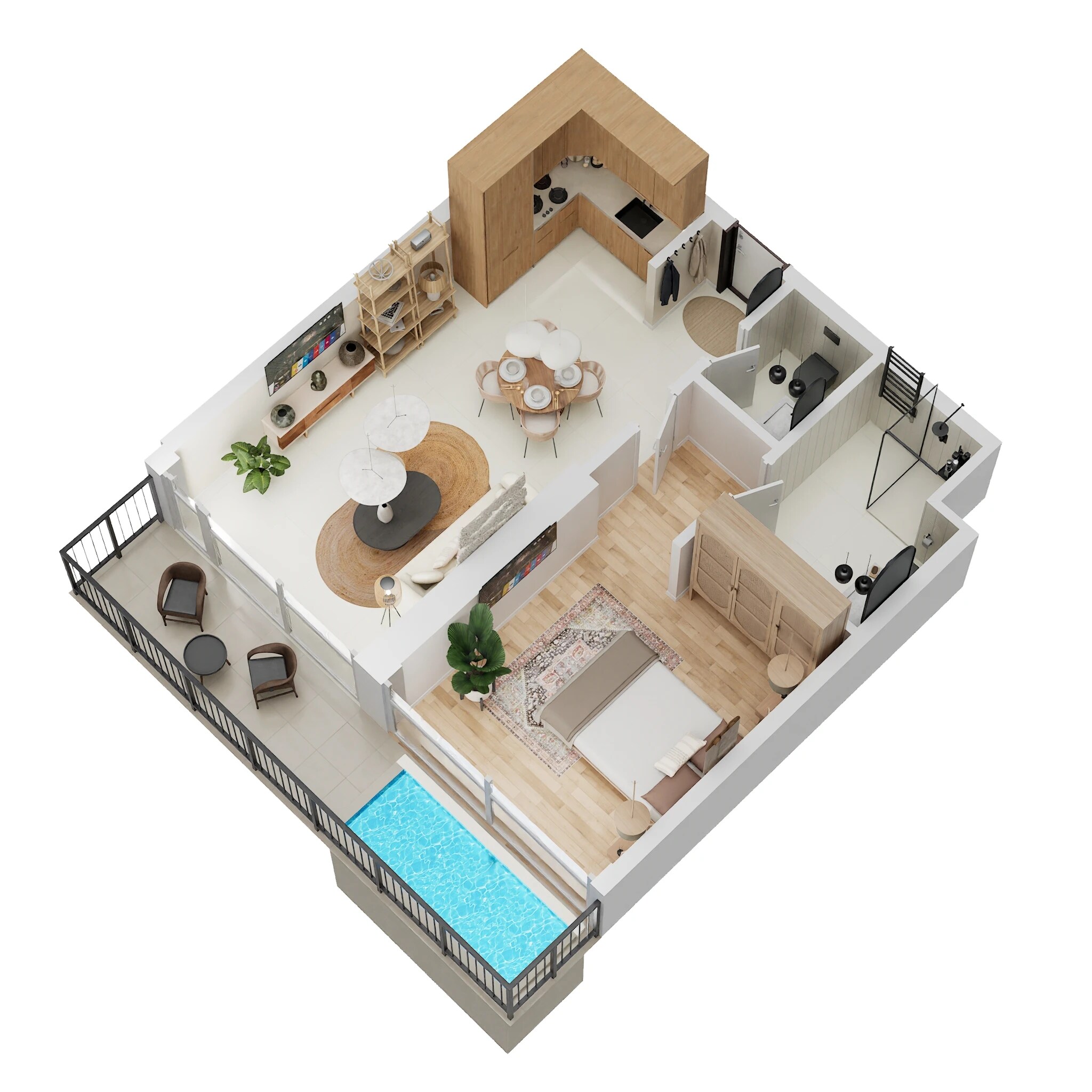 1 Bed 670 Sq. Ft. Apartment