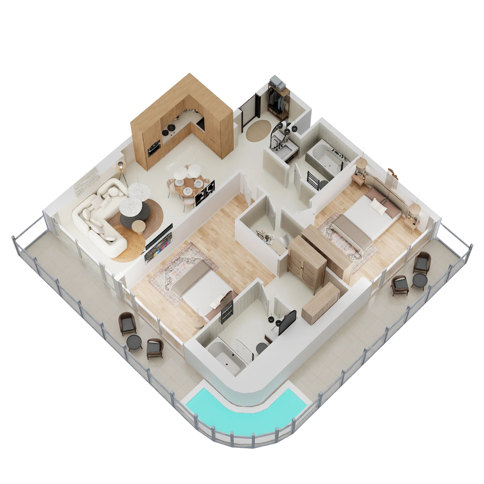 2 Beds 1276 Sq. Ft. Apartment