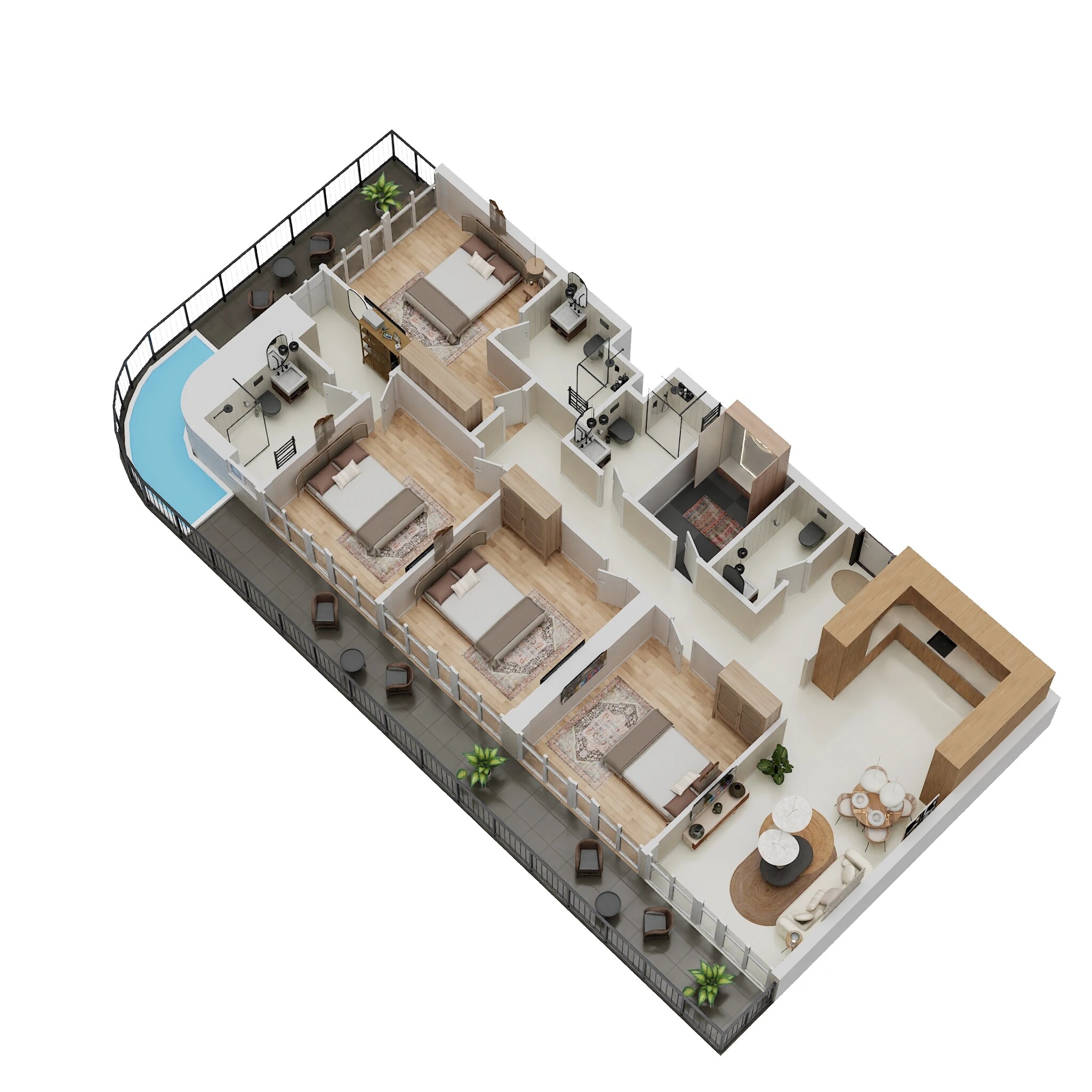 4 Beds 1822 Sq. Ft. Apartment