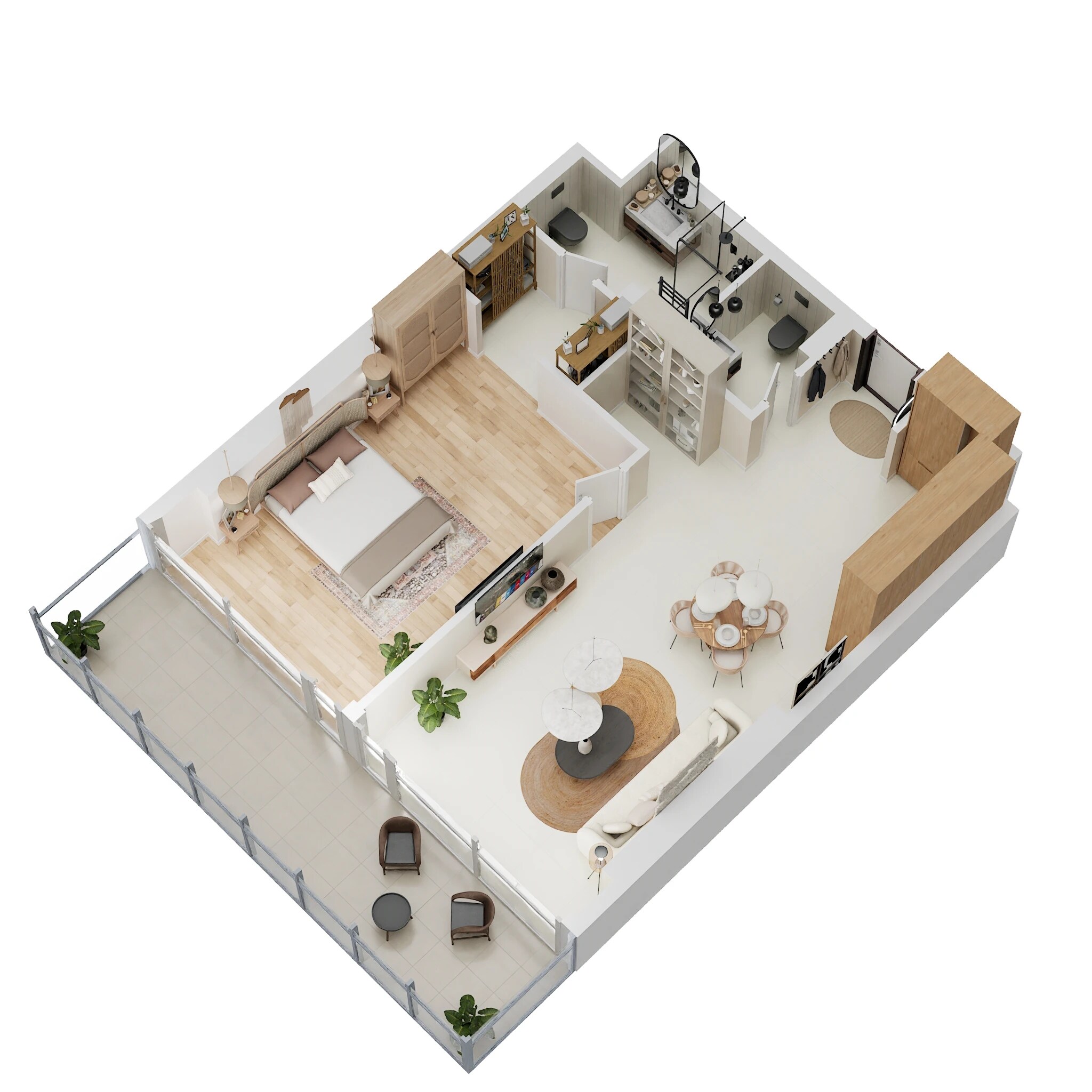 1 Bed 806 Sq. Ft. Apartment