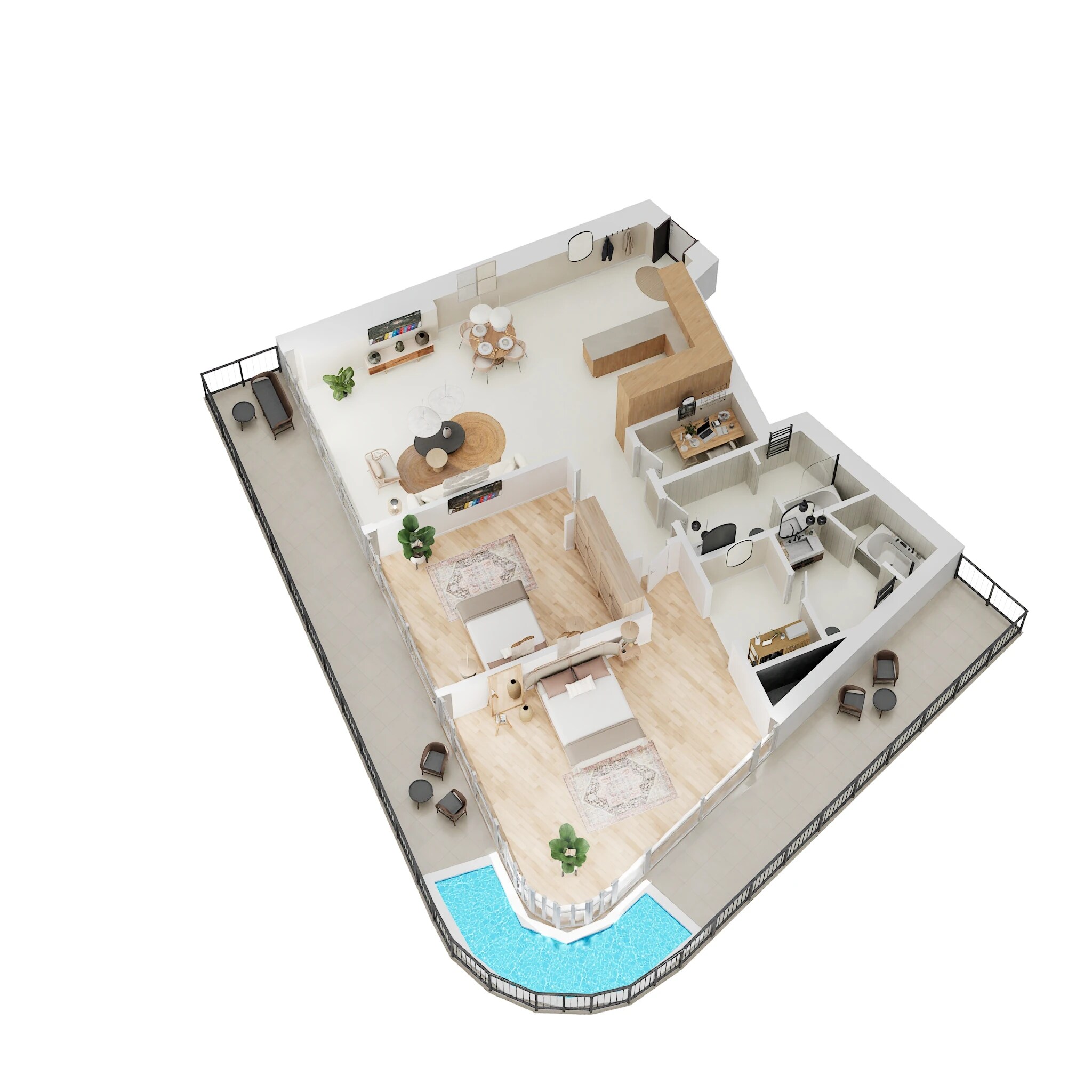 2 Beds 1464 Sq. Ft. Apartment