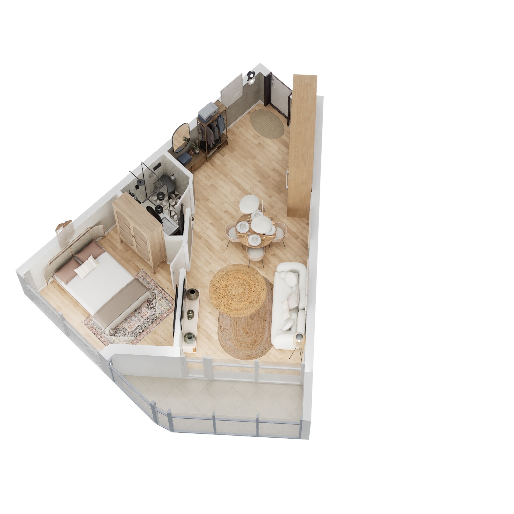 1 Bed 551 Sq. Ft. Apartment