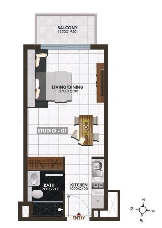 394 Sq. Ft. Studio