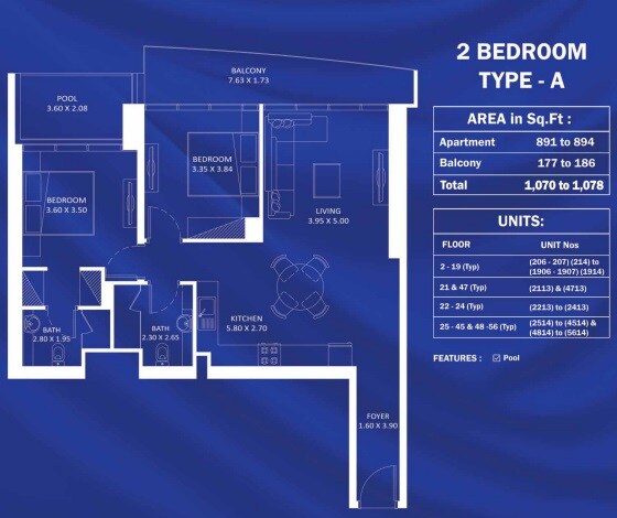 2 Beds 1070 Sq. Ft. Apartment
