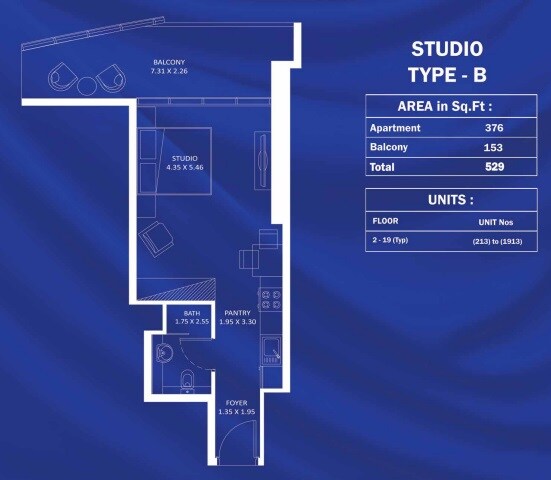 529 Sq. Ft. Studio