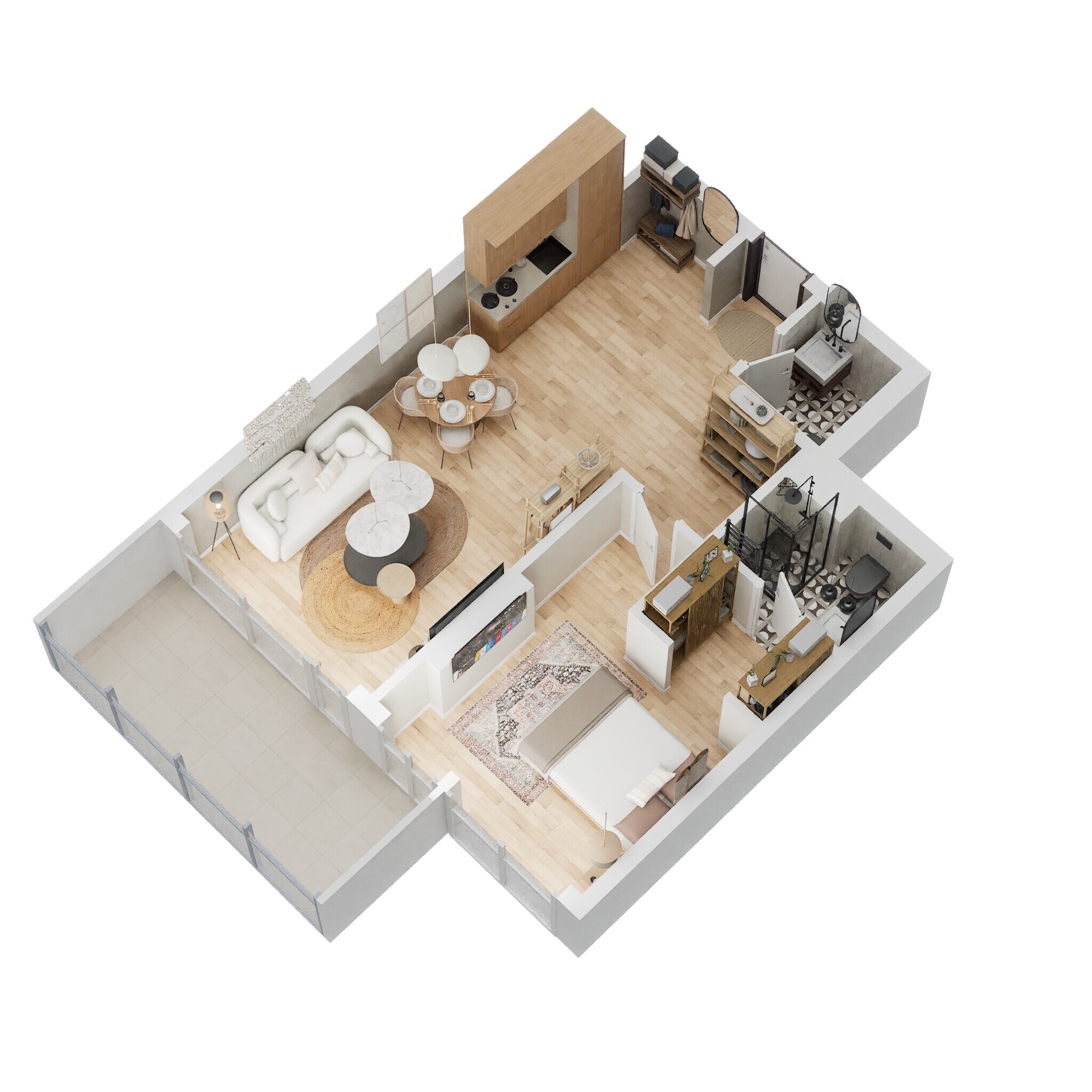 1 Bed 683 Sq. Ft. Apartment