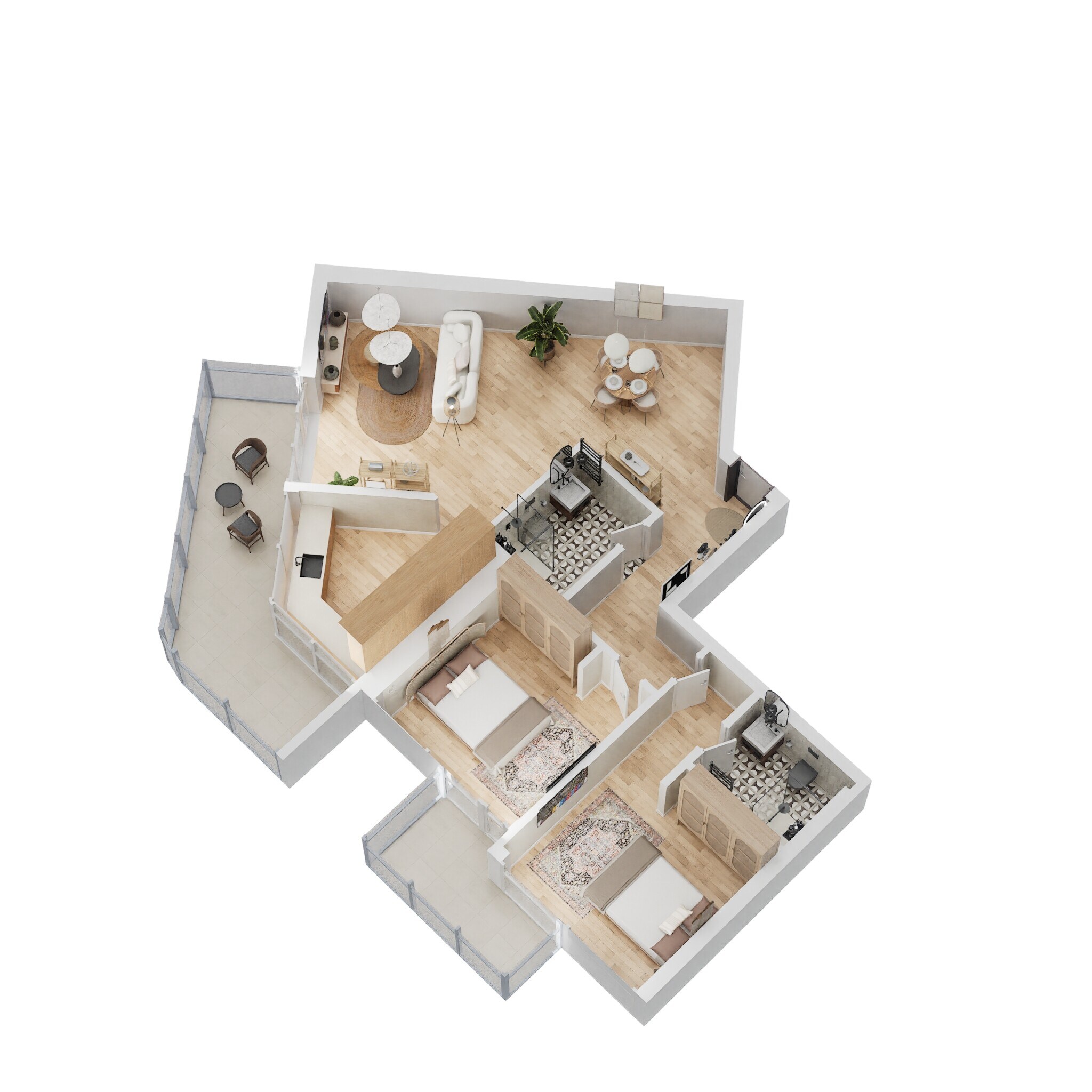 2 Beds 1088 Sq. Ft. Apartment