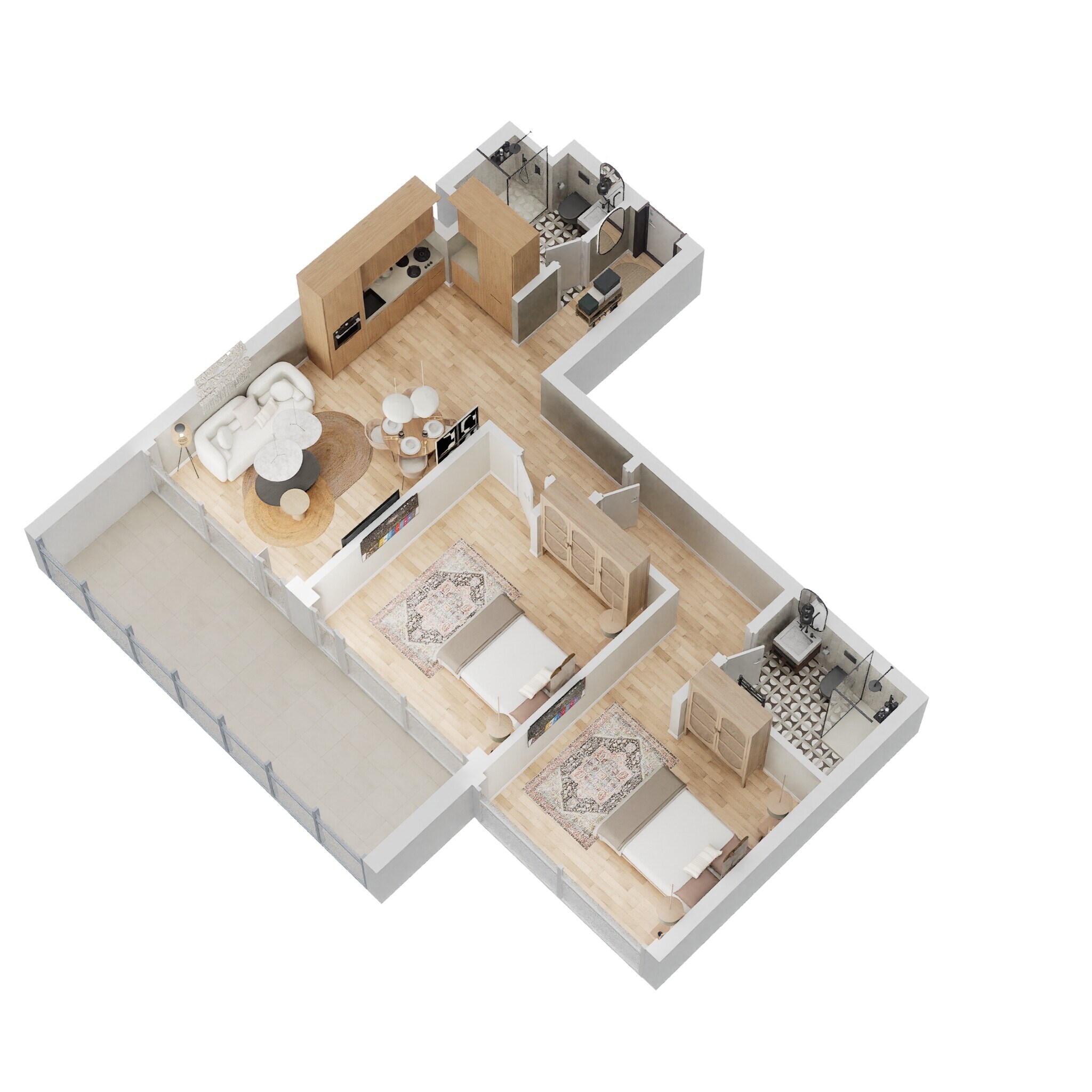 2 Beds 838 Sq. Ft. Apartment