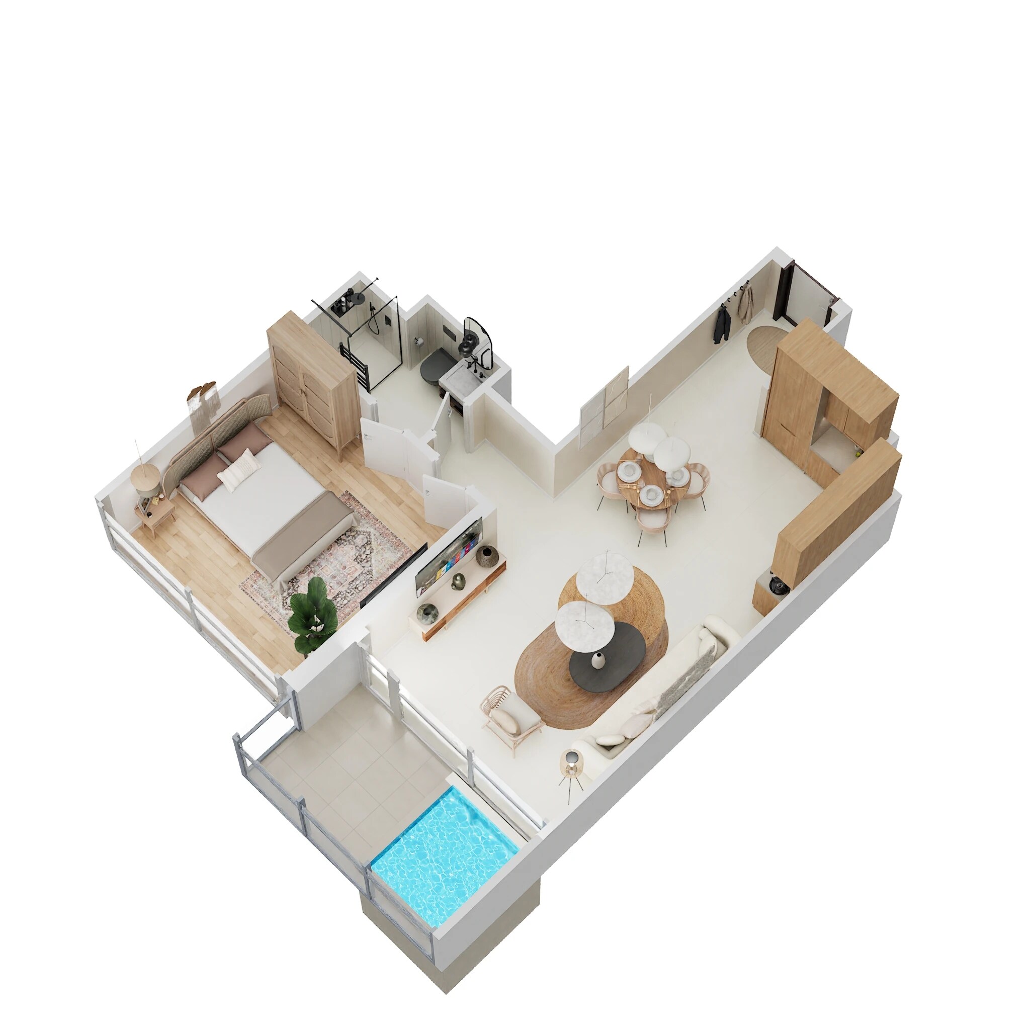 1 Bed 563 Sq. Ft. Apartment