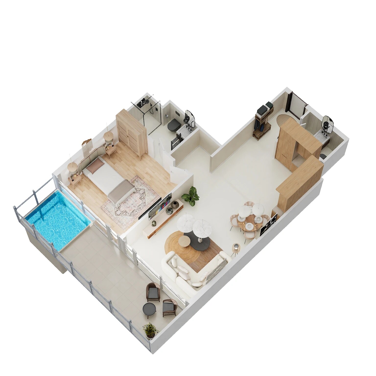 1 Bed 730 Sq. Ft. Apartment