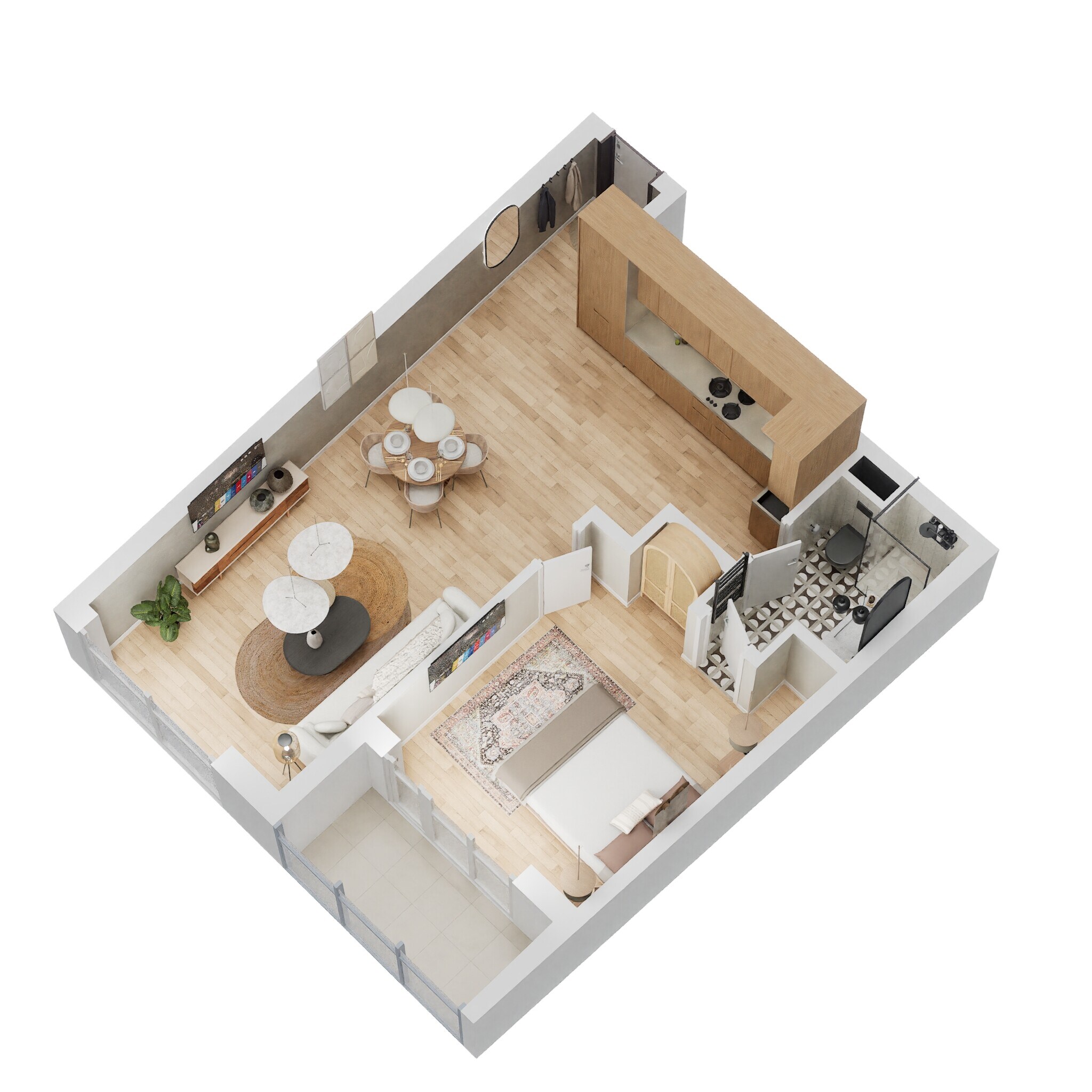 1 Bed 666 Sq. Ft. Apartment