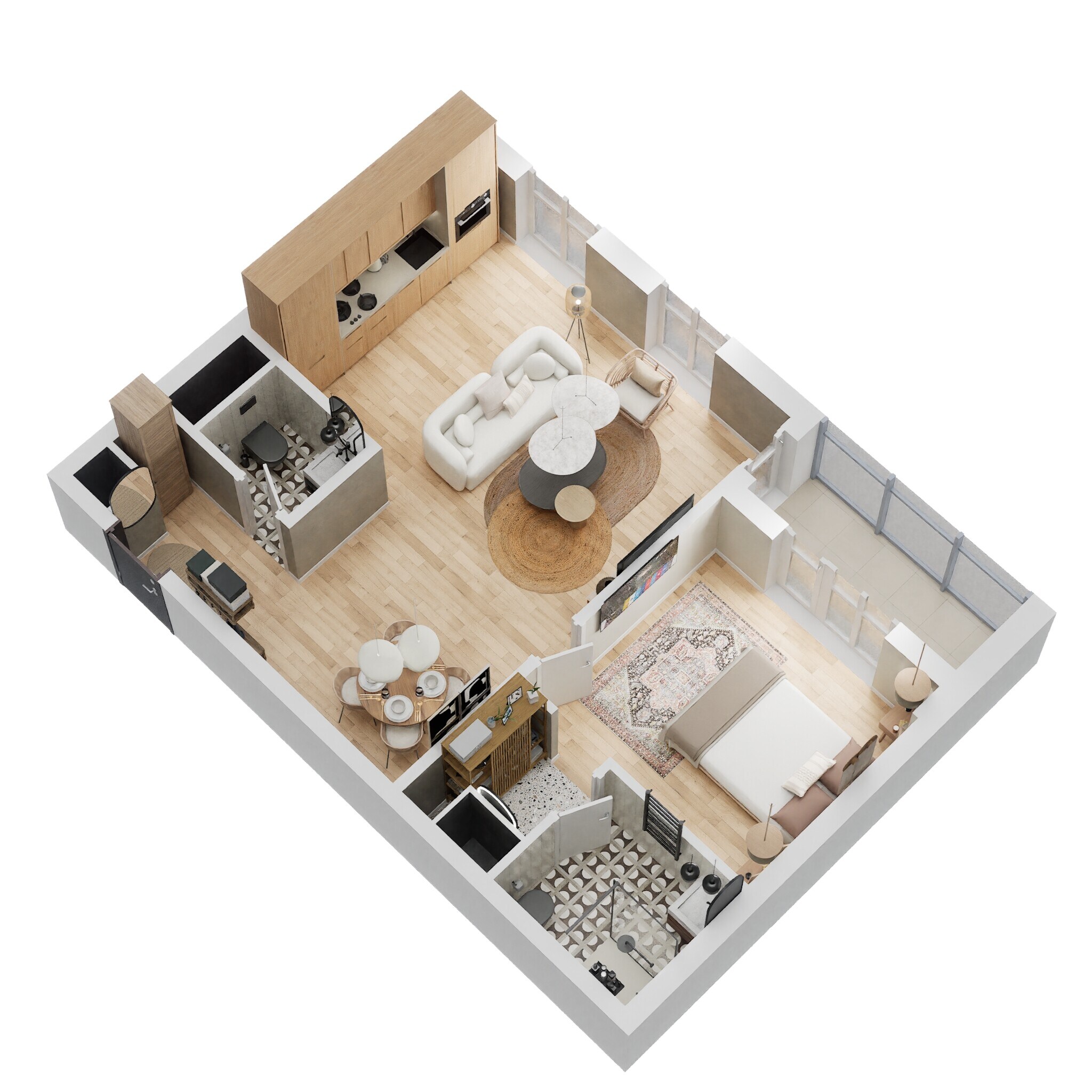 1 Bed 649 Sq. Ft. Apartment