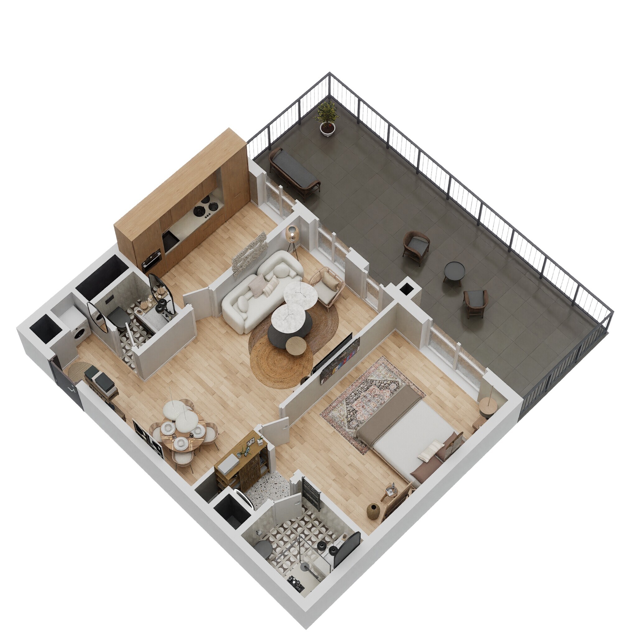 1 Bed 956 Sq. Ft. Apartment
