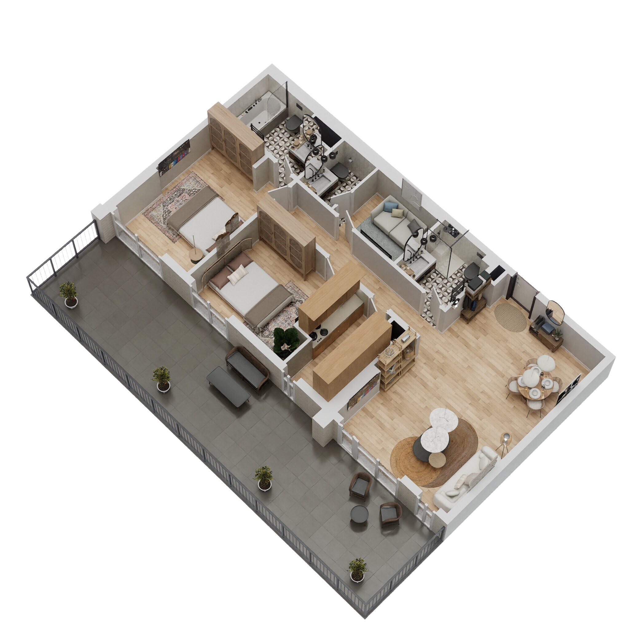 2 Beds 1467 Sq. Ft. Apartment
