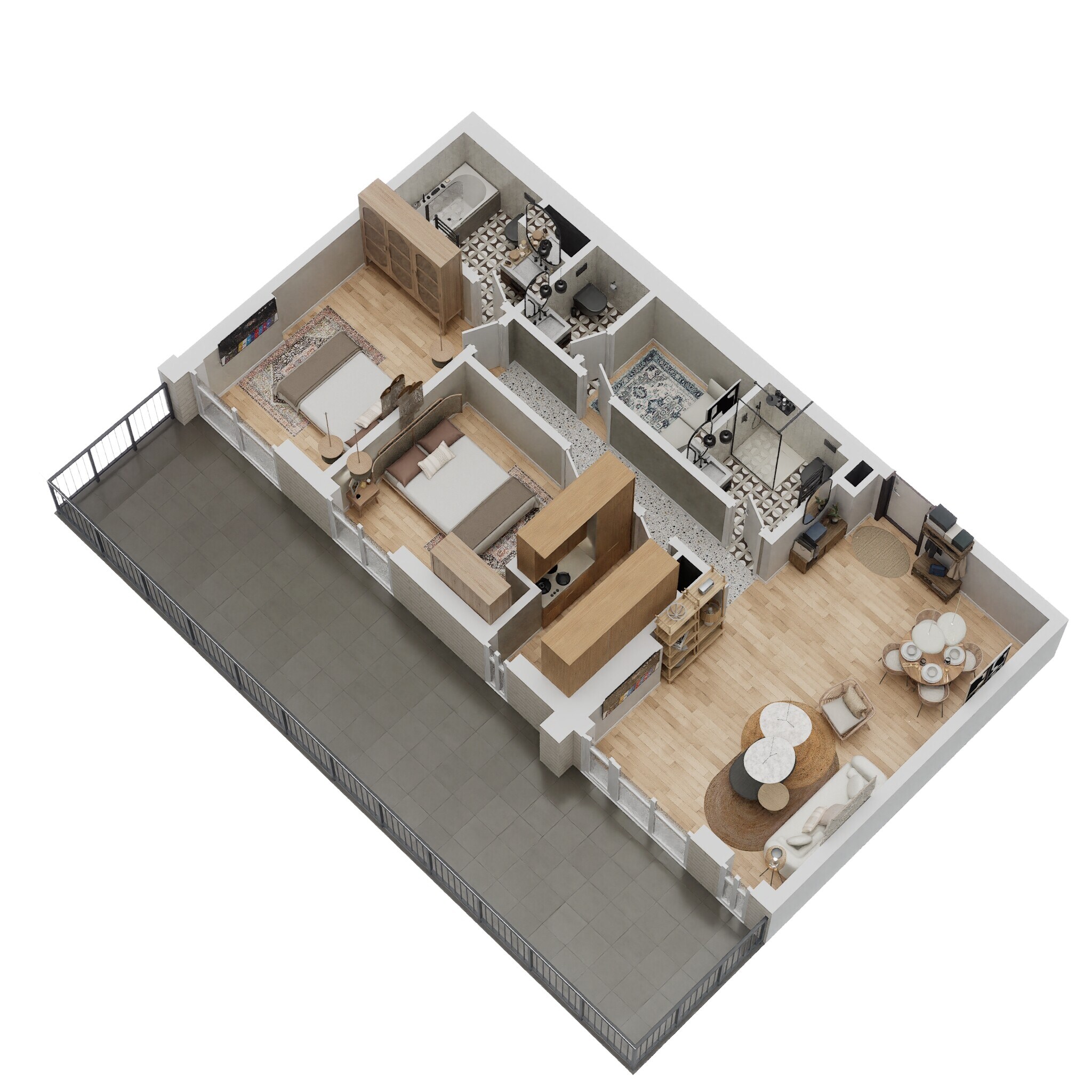 2 Beds 1468 Sq. Ft. Apartment