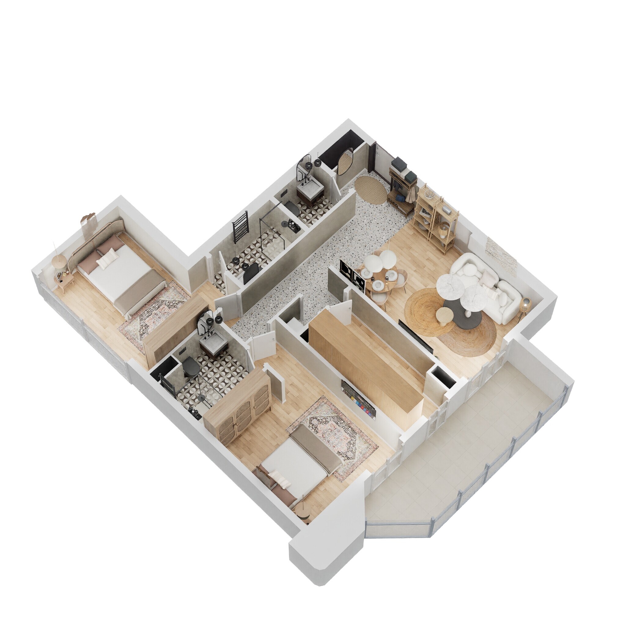2 Beds 1162 Sq. Ft. Apartment