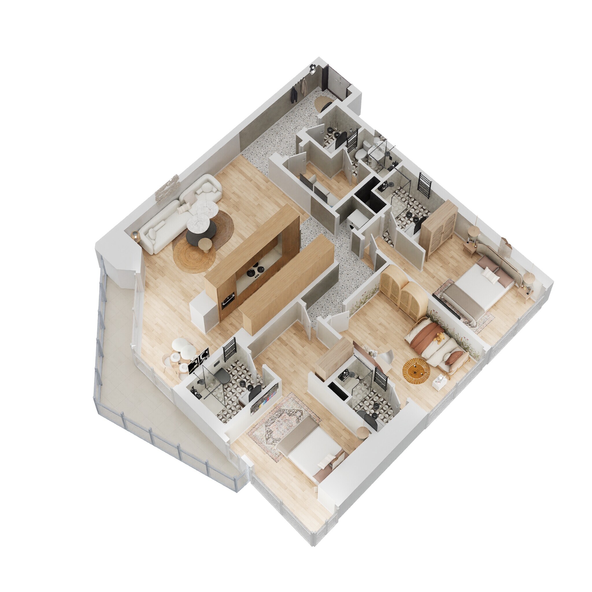 3 Beds 1668 Sq. Ft. Apartment