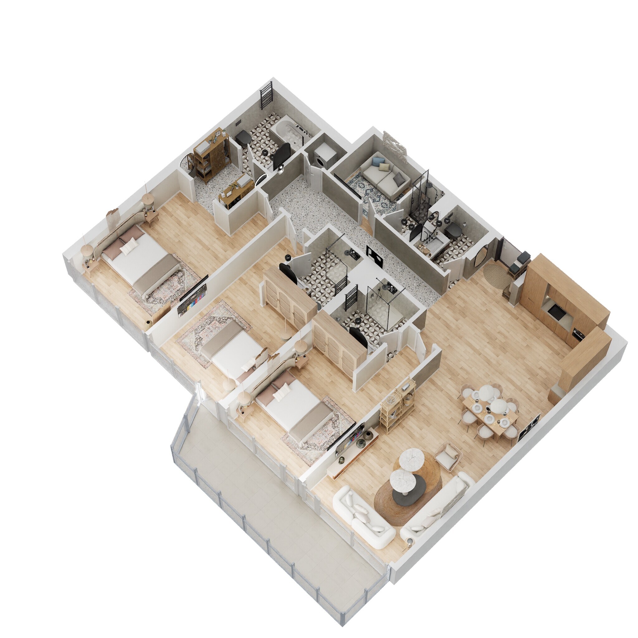 3 Beds 1694 Sq. Ft. Apartment