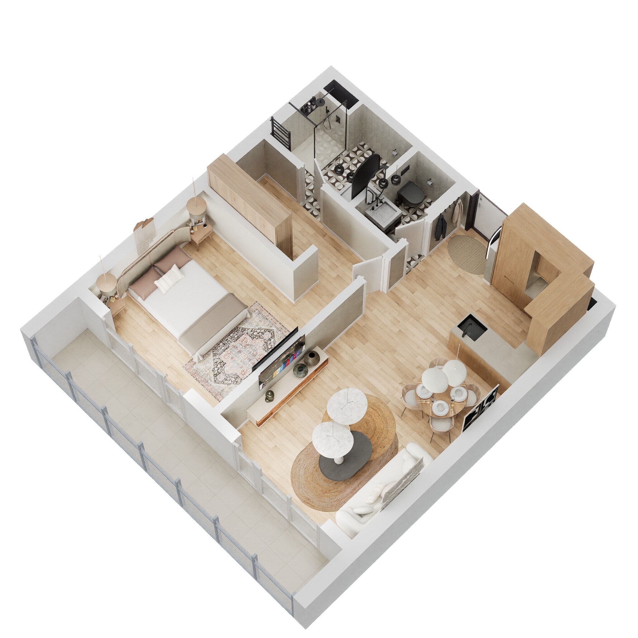 1 Bed 765 Sq. Ft. Apartment