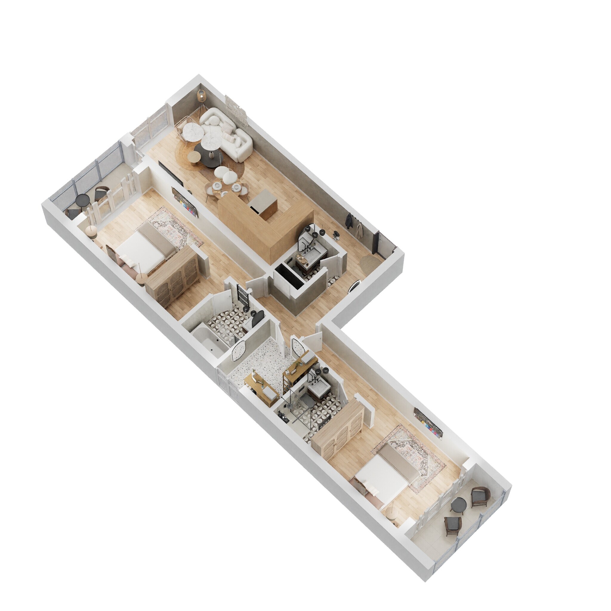 2 Beds 1365 Sq. Ft. Apartment