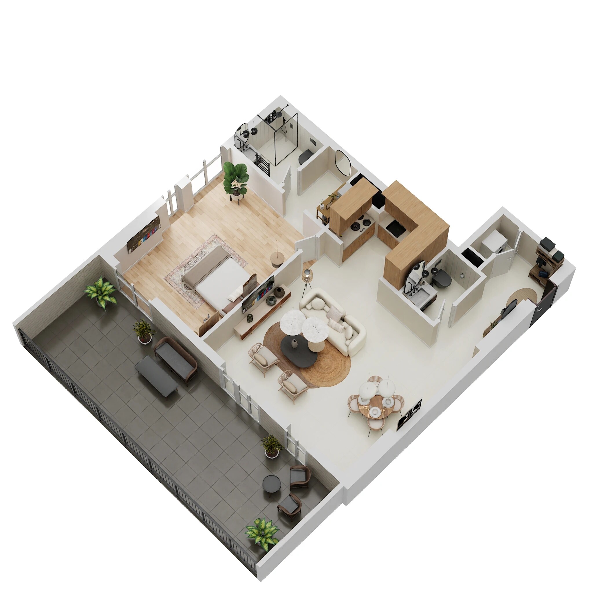1 Bed 785 Sq. Ft. Apartment