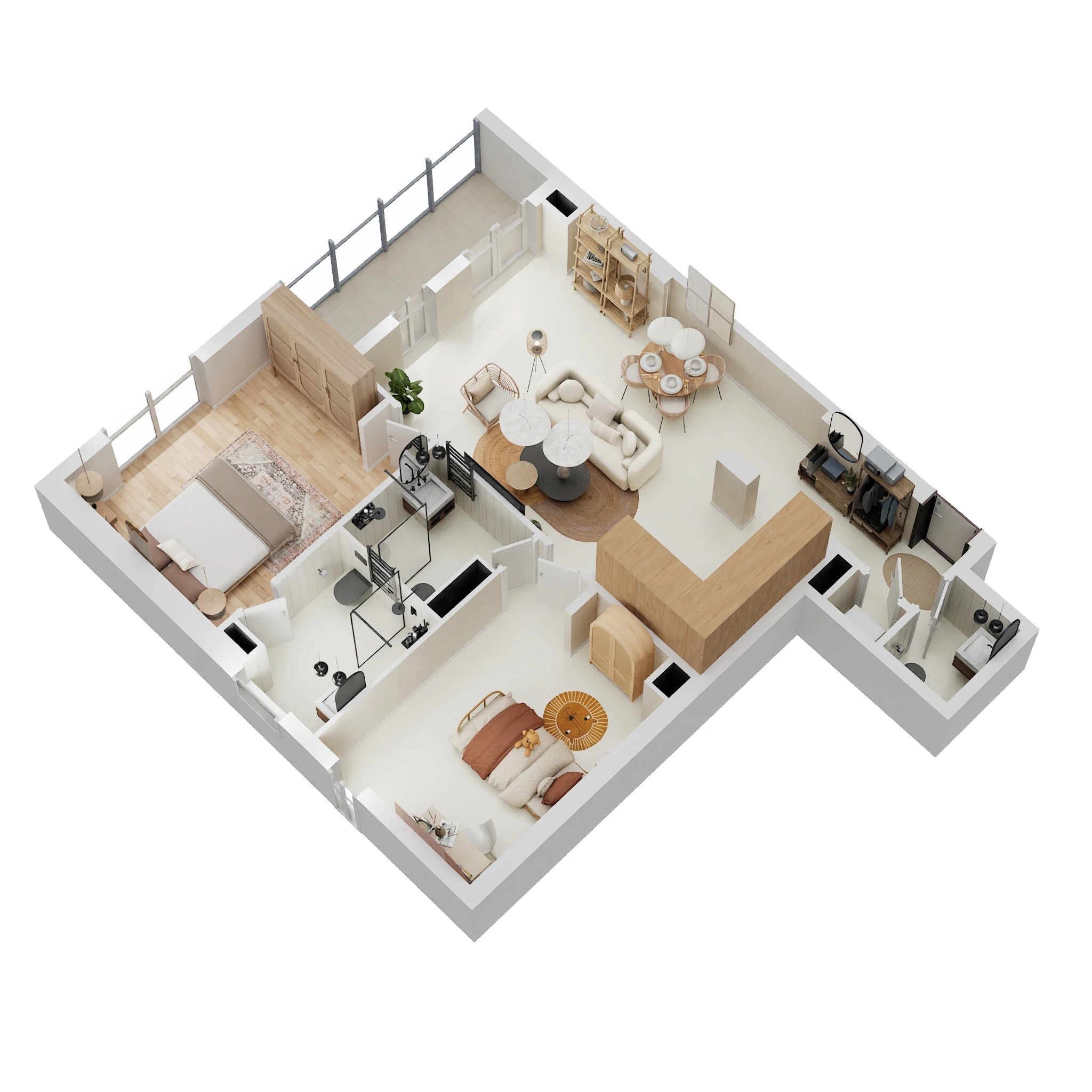 2 Beds 1051 Sq. Ft. Apartment