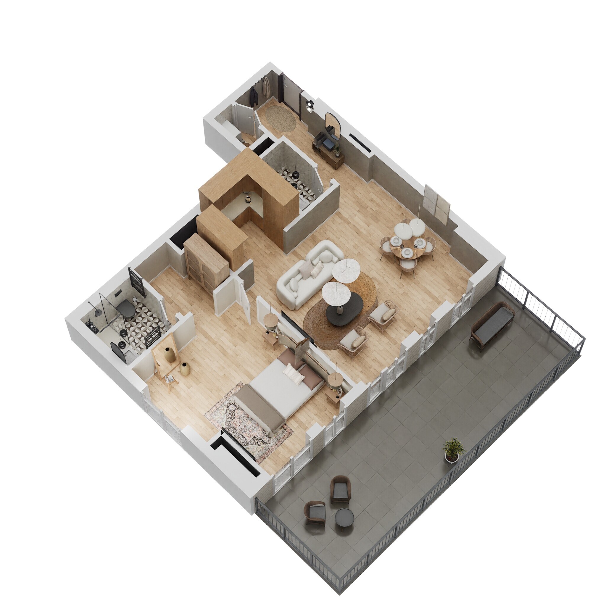 1 Bed 1048 Sq. Ft. Apartment