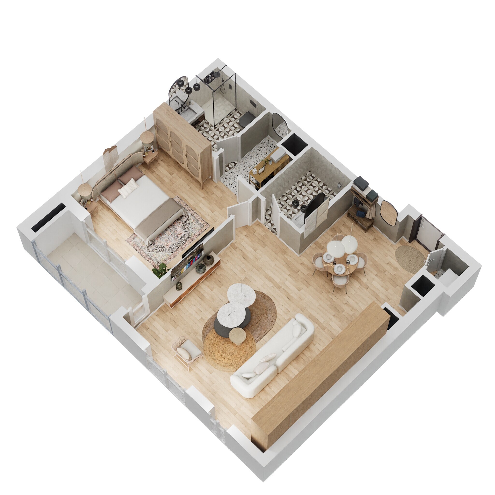 1 Bed 621 Sq. Ft. Apartment