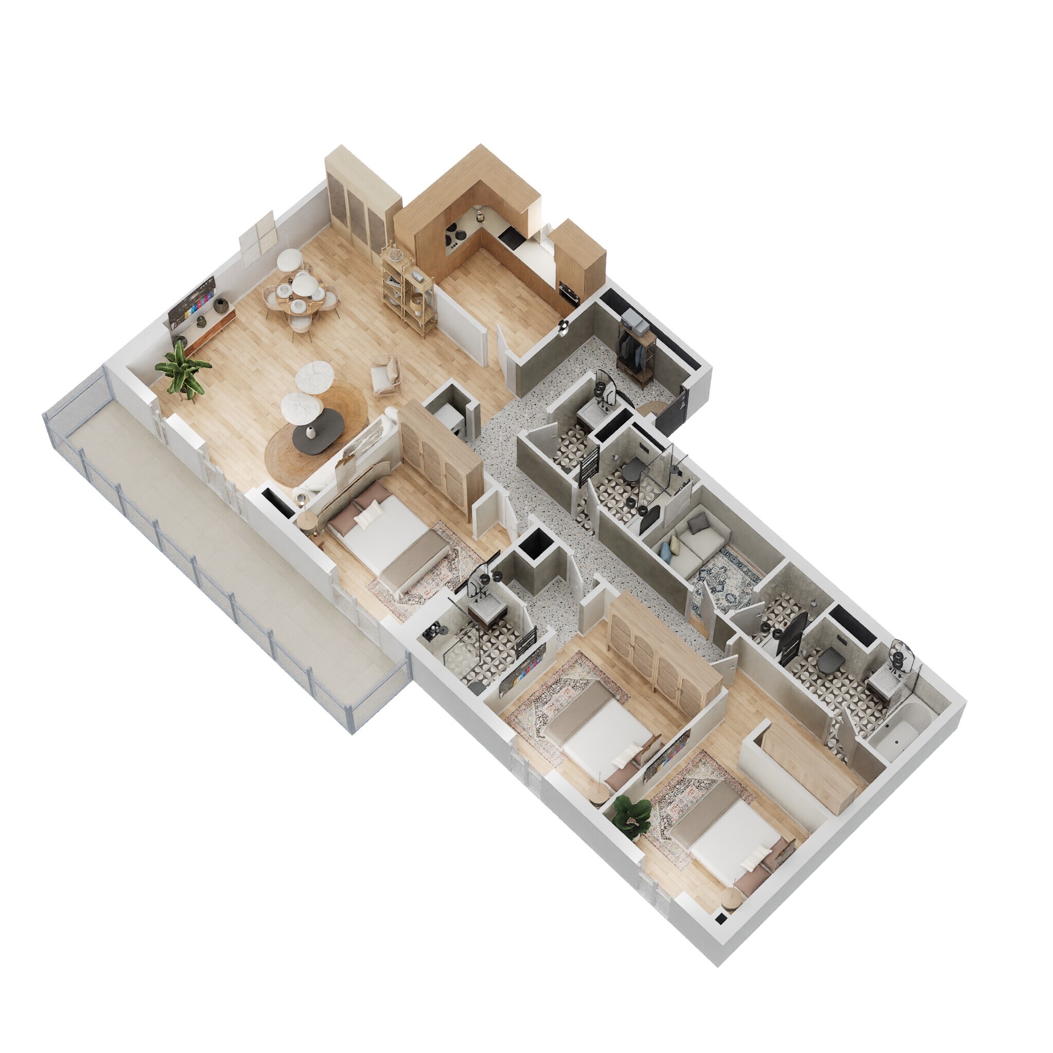 3 Beds 1804 Sq. Ft. Apartment