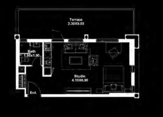 679 Sq. Ft. Studio