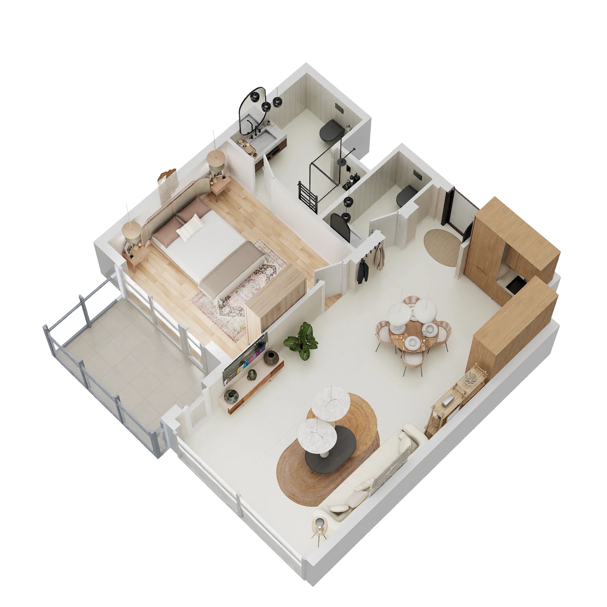 1 Bed 670 Sq. Ft. Apartment