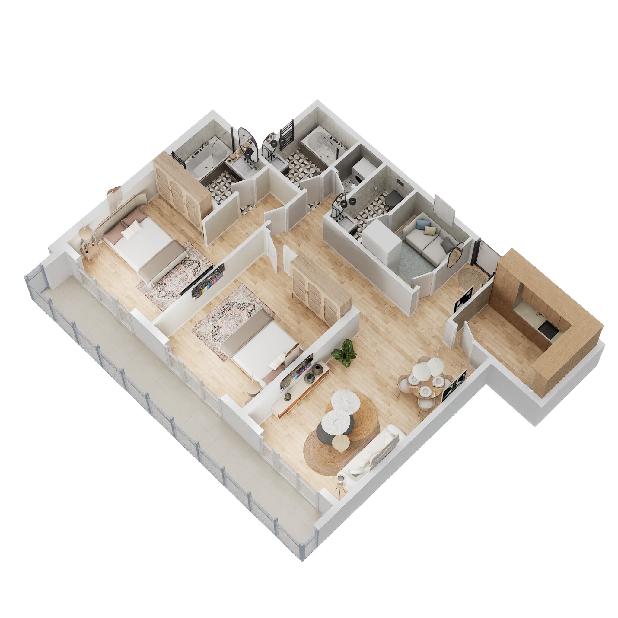 2 Beds 1399 Sq. Ft. Apartment