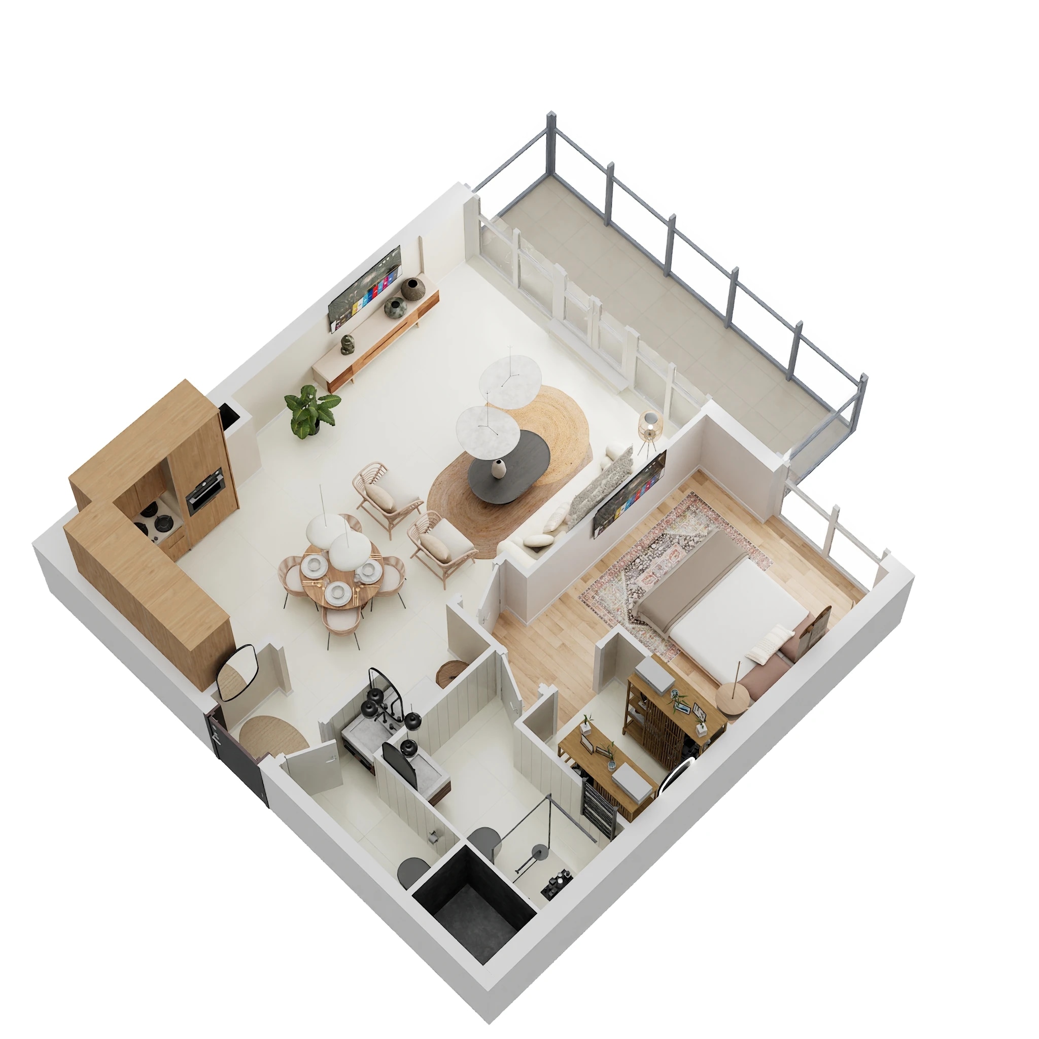 1 Bed 817 Sq. Ft. Apartment