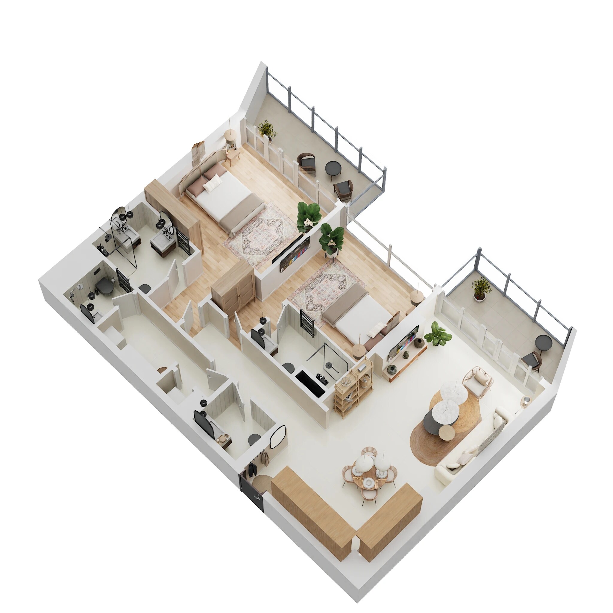 2 Beds 1219 Sq. Ft. Apartment