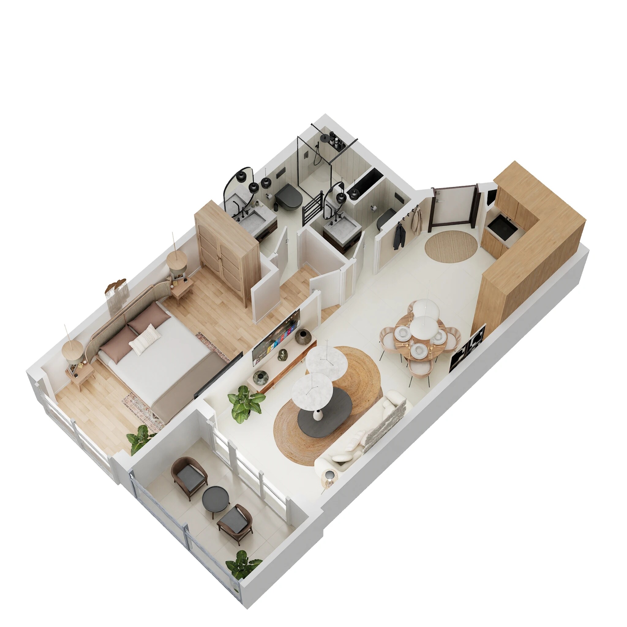 1 Bed 687 Sq. Ft. Apartment