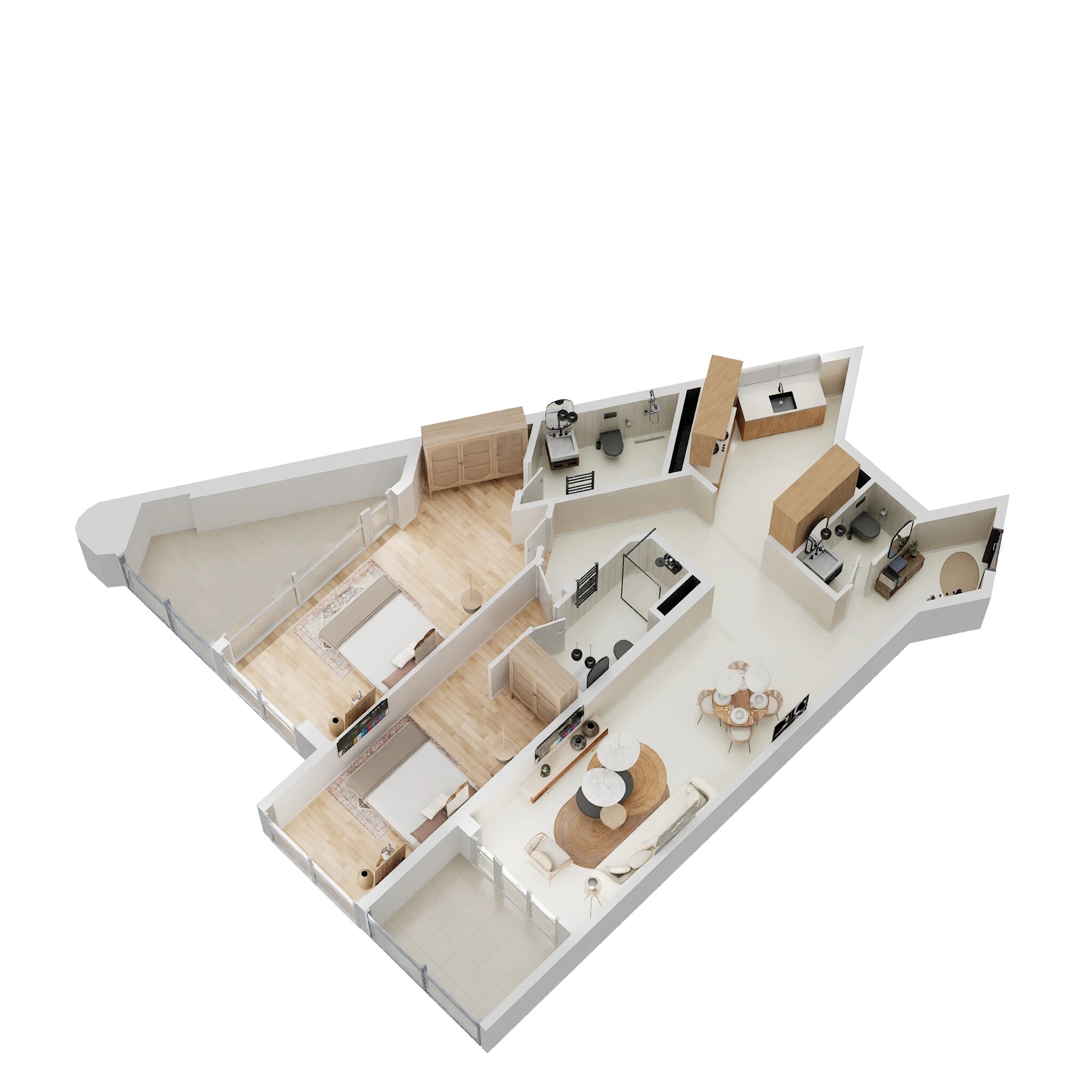 2 Beds 1255 Sq. Ft. Apartment