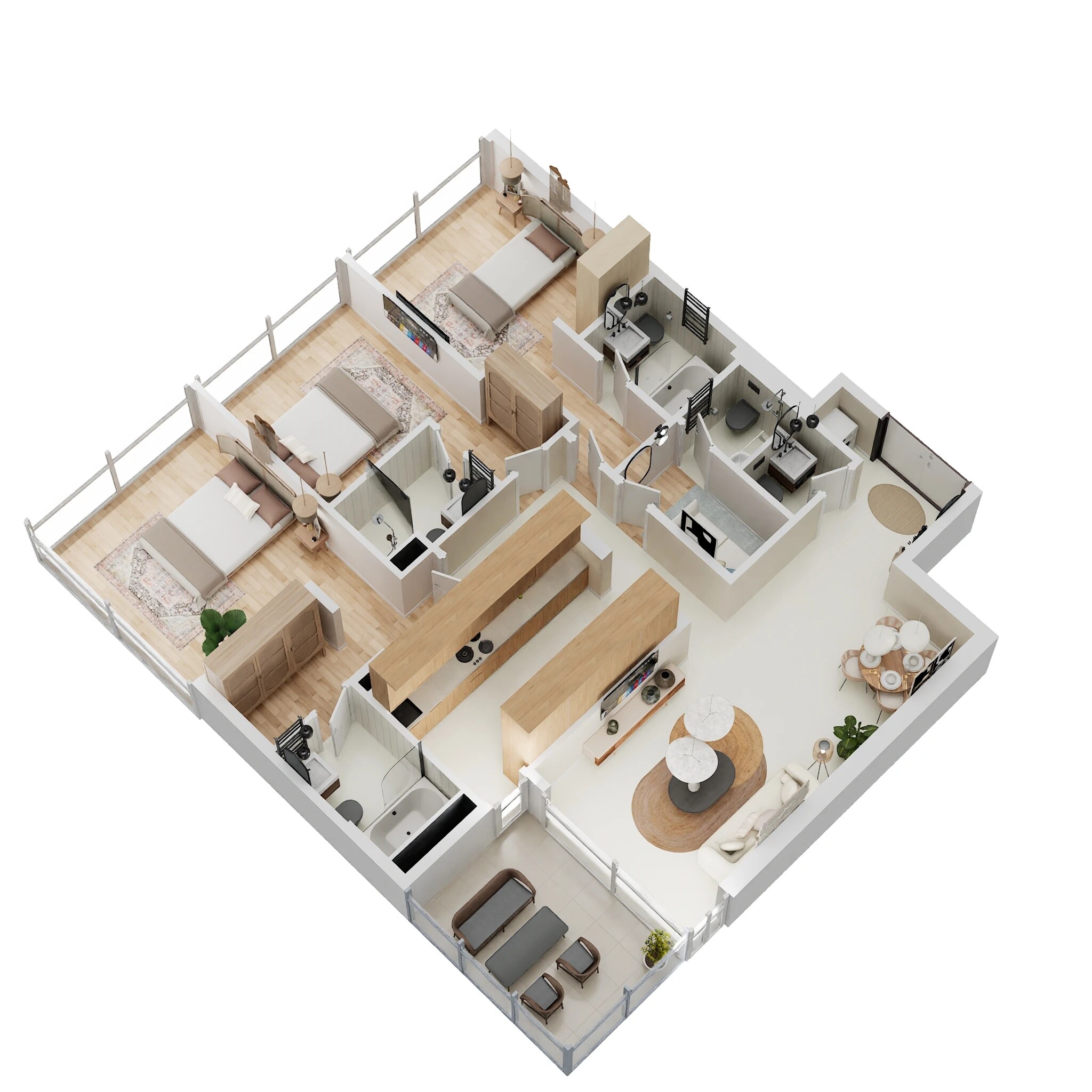 3 Beds 1770 Sq. Ft. Apartment